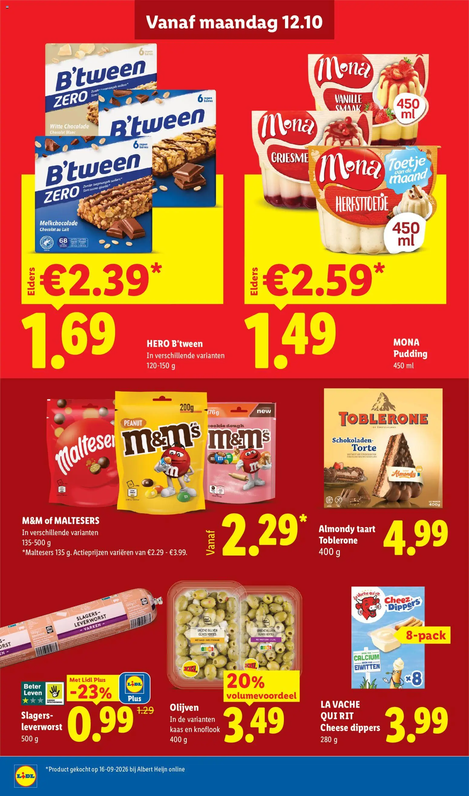 {H1} | Pagina: 12 | Producten: Taart, Witte chocolade, Kaas, Olijven
