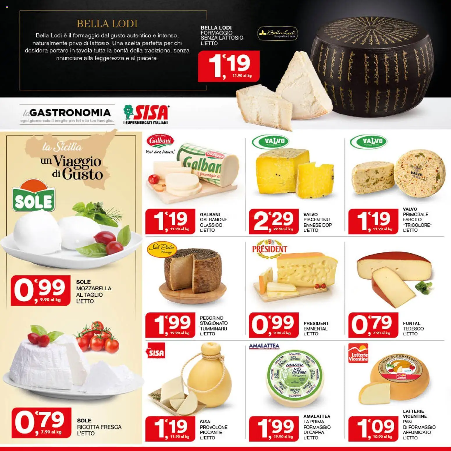 Volantino SISA del 08/10/2026 | Pagina: 4 | Prodotti: Mozzarella, Taglio, Formaggio, Pecorino