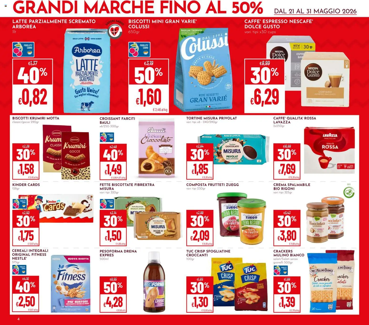 Volantino Pan del 21.05.2026 | Pagina: 4 | Prodotti: Crema, Cereali, Latte, Latte parzialmente scremato