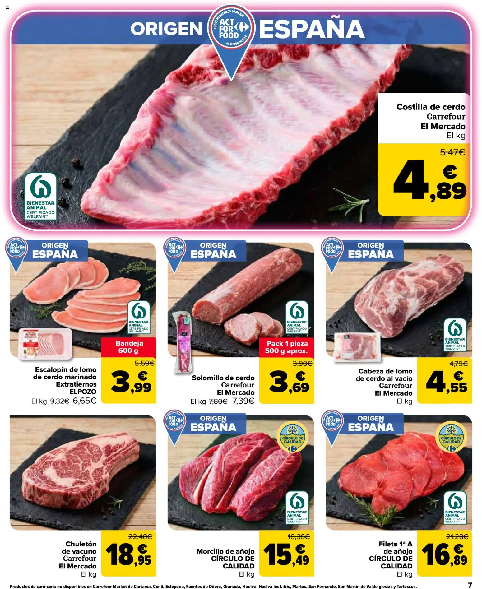Carrefour Market folleto │ válido desde el 27/10/2026 | Página: 7 | Productos: Cerdo, Costilla de cerdo, Filete, Bandeja