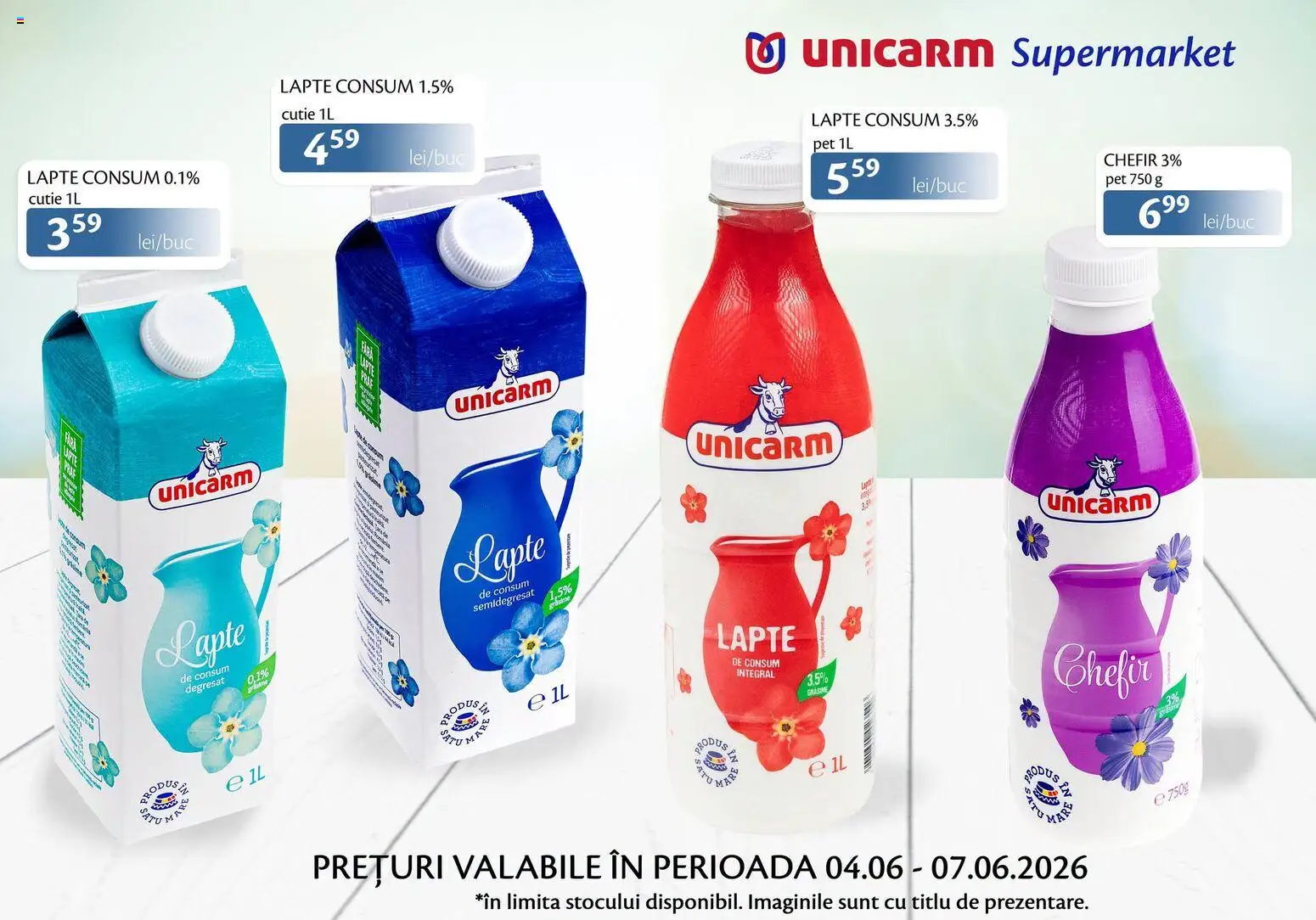 Noul catalog Unicarm – valabil de la 04.06.2026 | Pagină: 1 | Produse: Cutie, Lapte