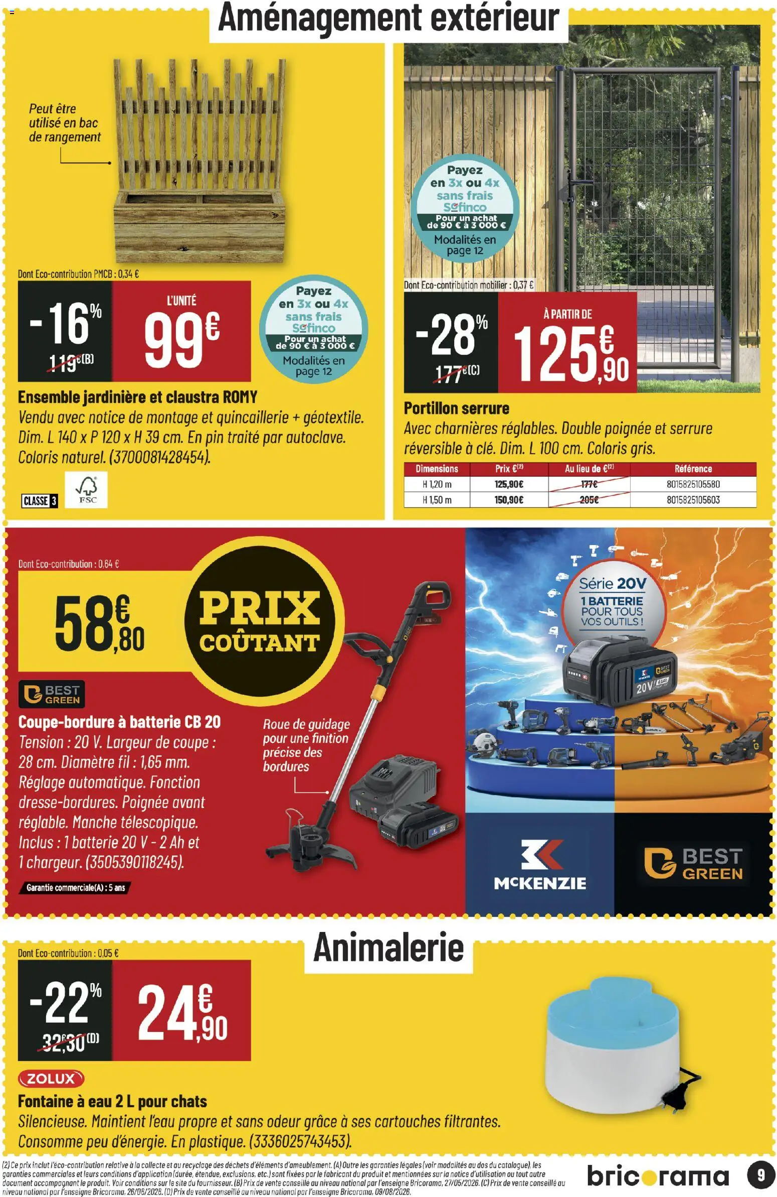 {H1} | Page: 9 | Produits: Jardinière, Outils, Batterie