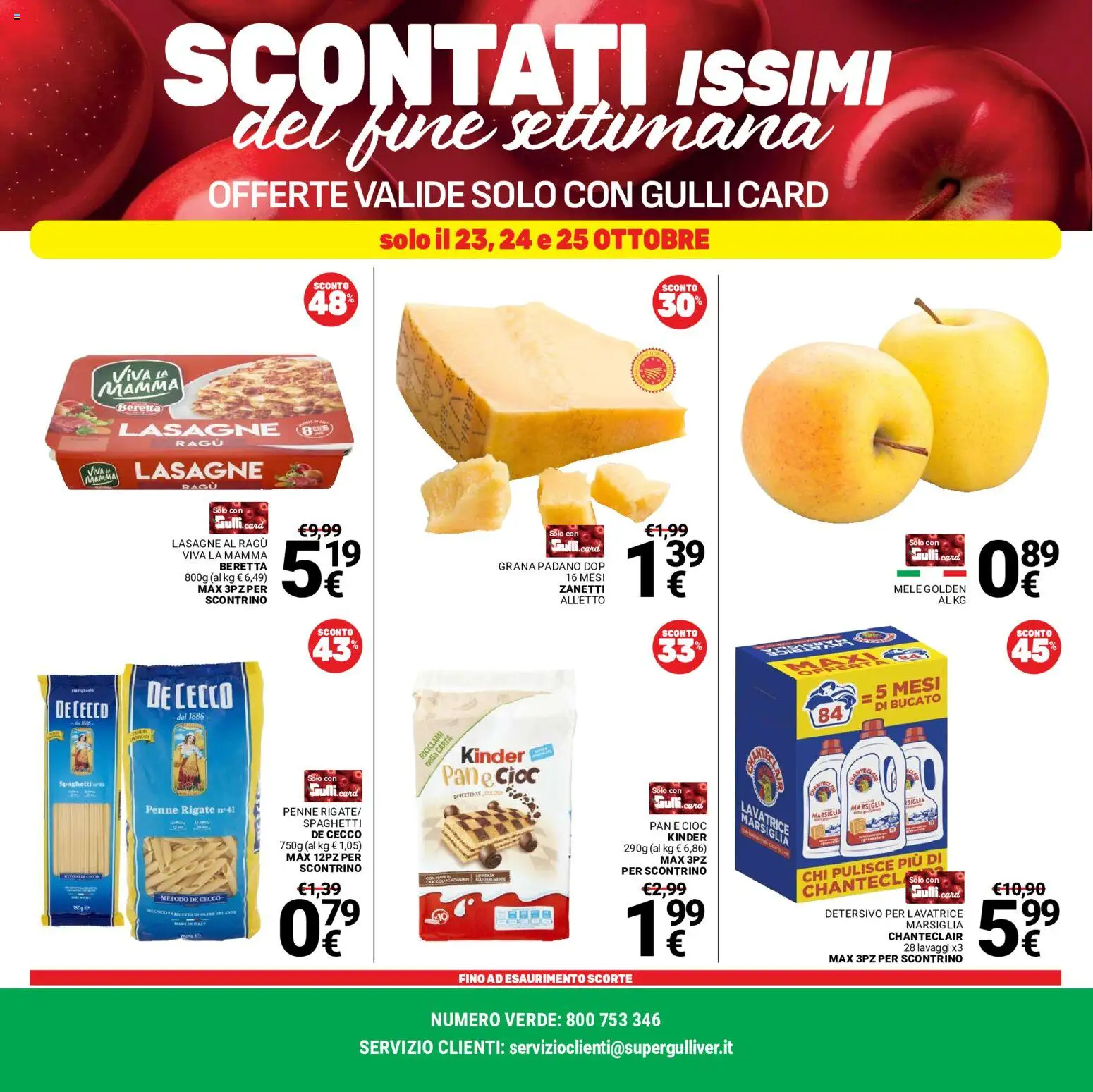 Volantino Gulliver del 20/10/2026 | Pagina: 40 | Prodotti: Mele, Lavatrice, Grana Padano, Penne