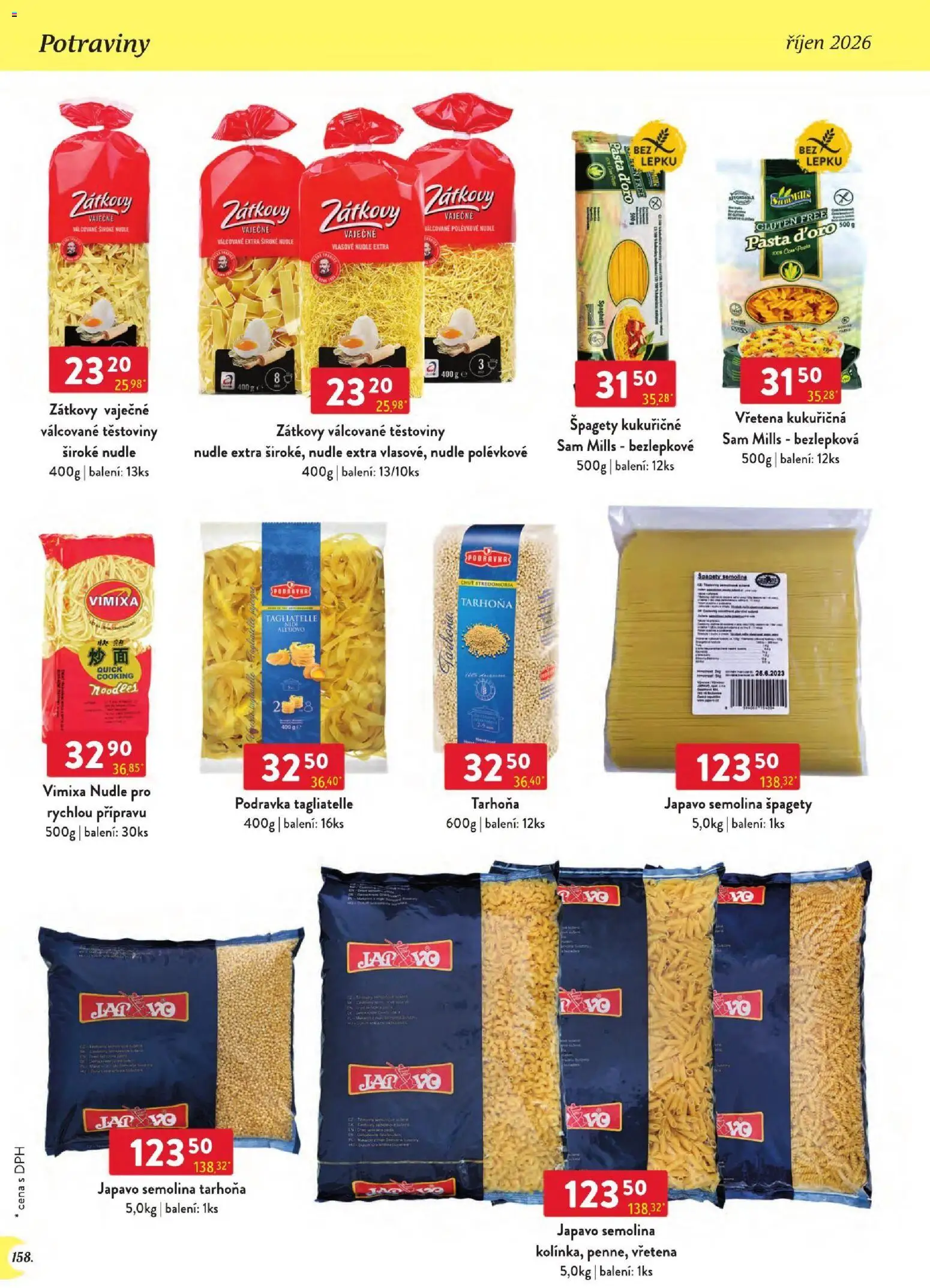 Astur & Qanto leták - Velkoobchod 10/2026 od 01.10.2026 | Strana: 158 | Produkty: Těstoviny, Potraviny, Nudle, Semolina