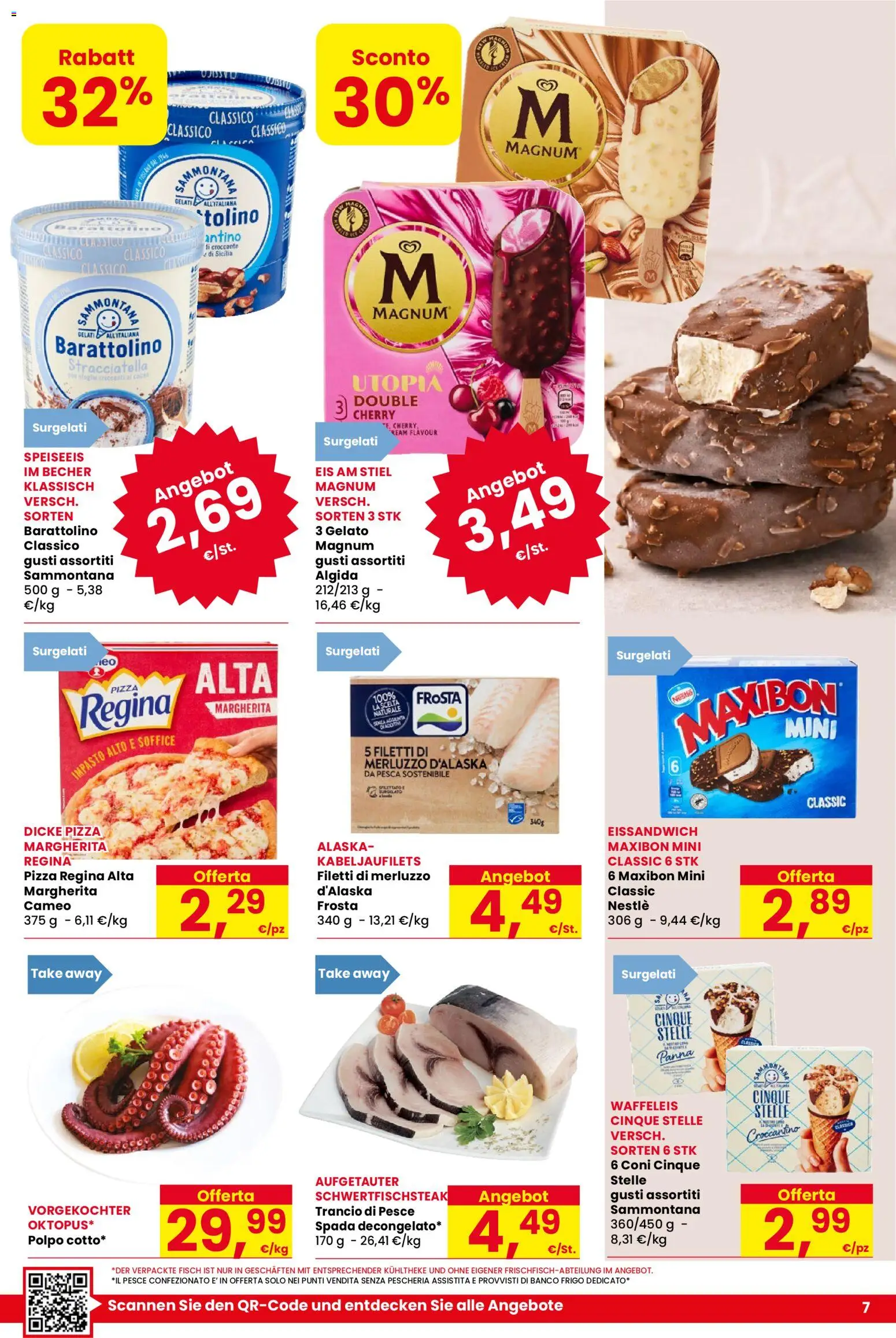 Volantino Eurospar del 06/08/2026 | Pagina: 7 | Prodotti: Pesce, Magnum, Pesca, Cacao