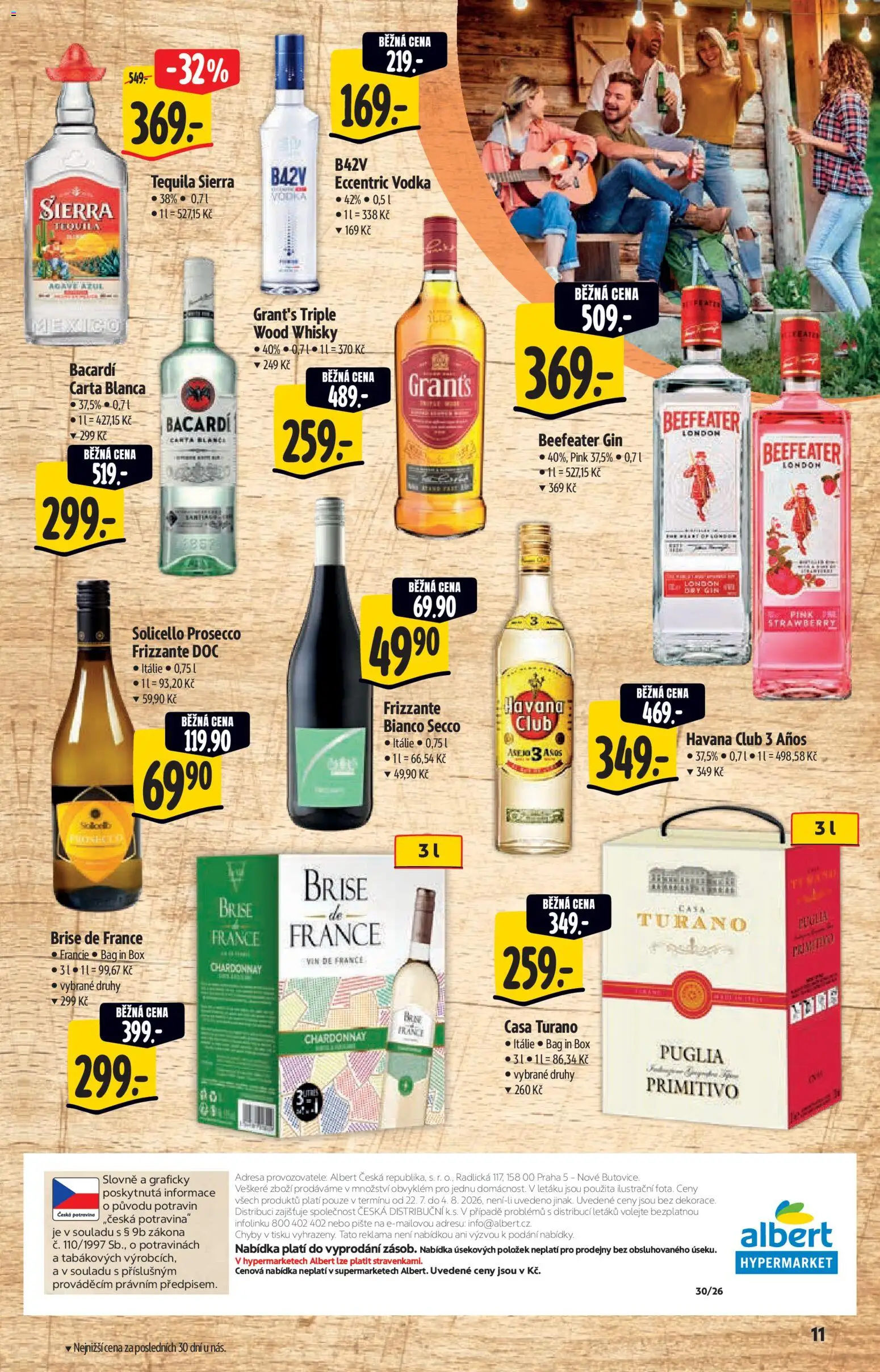 Albert katalog - Hypermarket - Gril od 22.07.2026 | Strana: 11 | Produkty: Frizzante, Vodka, Primitivo, Tequila Sierra