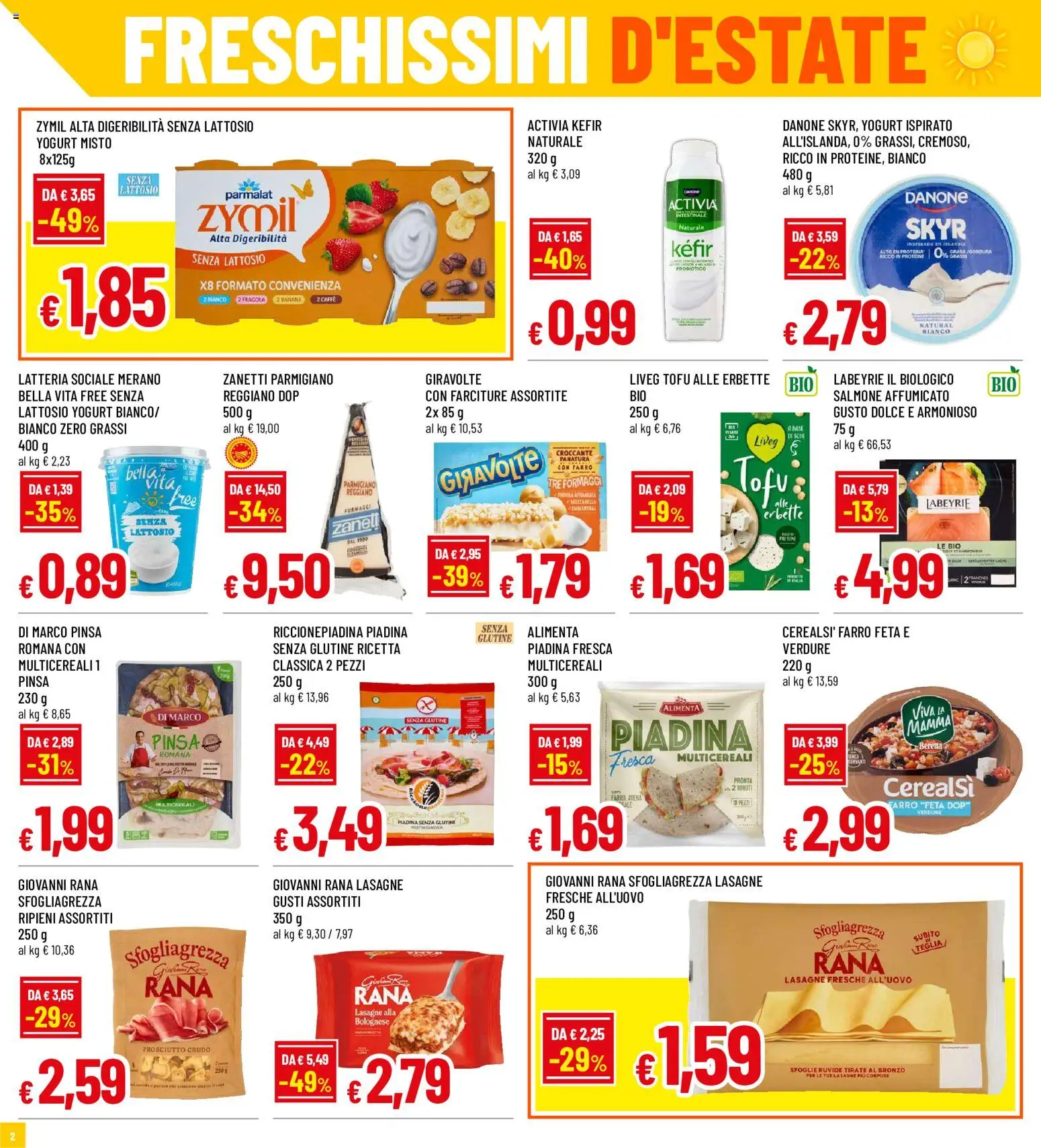 Volantino Famila del 30/07/2026 | Pagina: 2 | Prodotti: Kefir, Skyr, Parmigiano, Senza lattosio