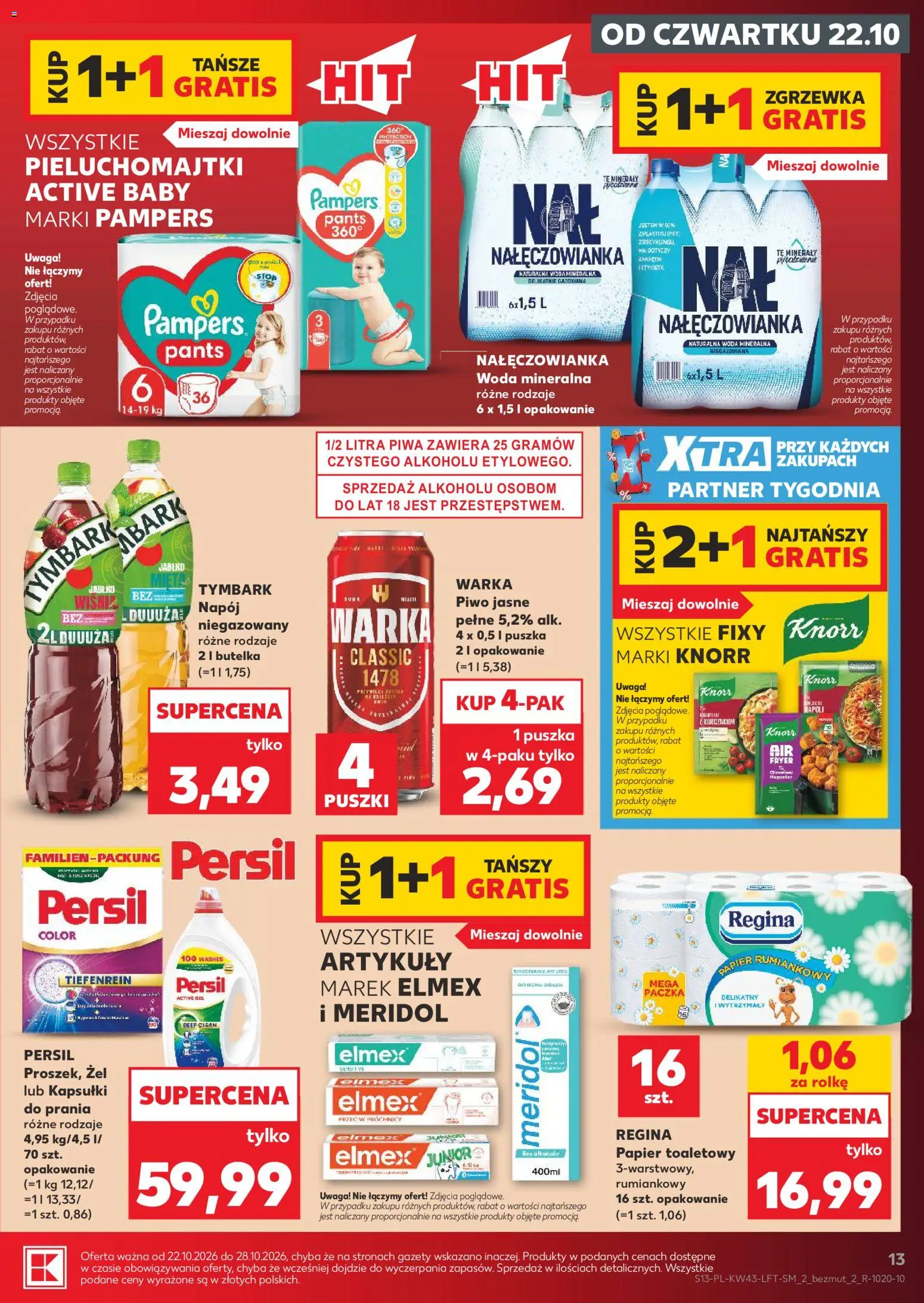 Kaufland Polsko leták od 22.10.2026 | Strana: 13 | Produkty: Meridol, Fixy, Persil, Pampers Pants