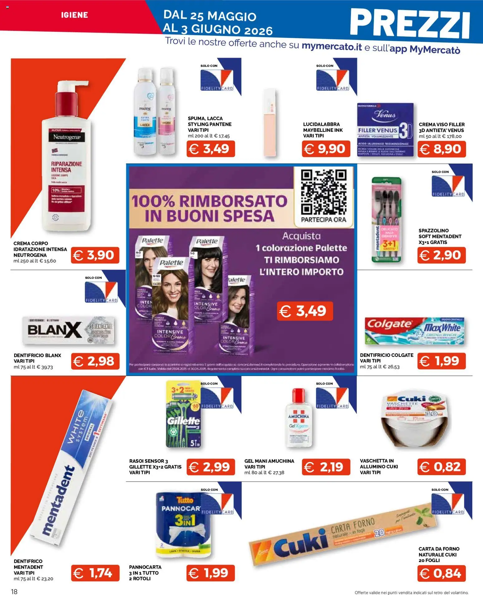 Volantino Mercatò del 25.05.2026 | Pagina: 18 | Prodotti: Lacca, Dentifricio, Spazzolino, Carta forno