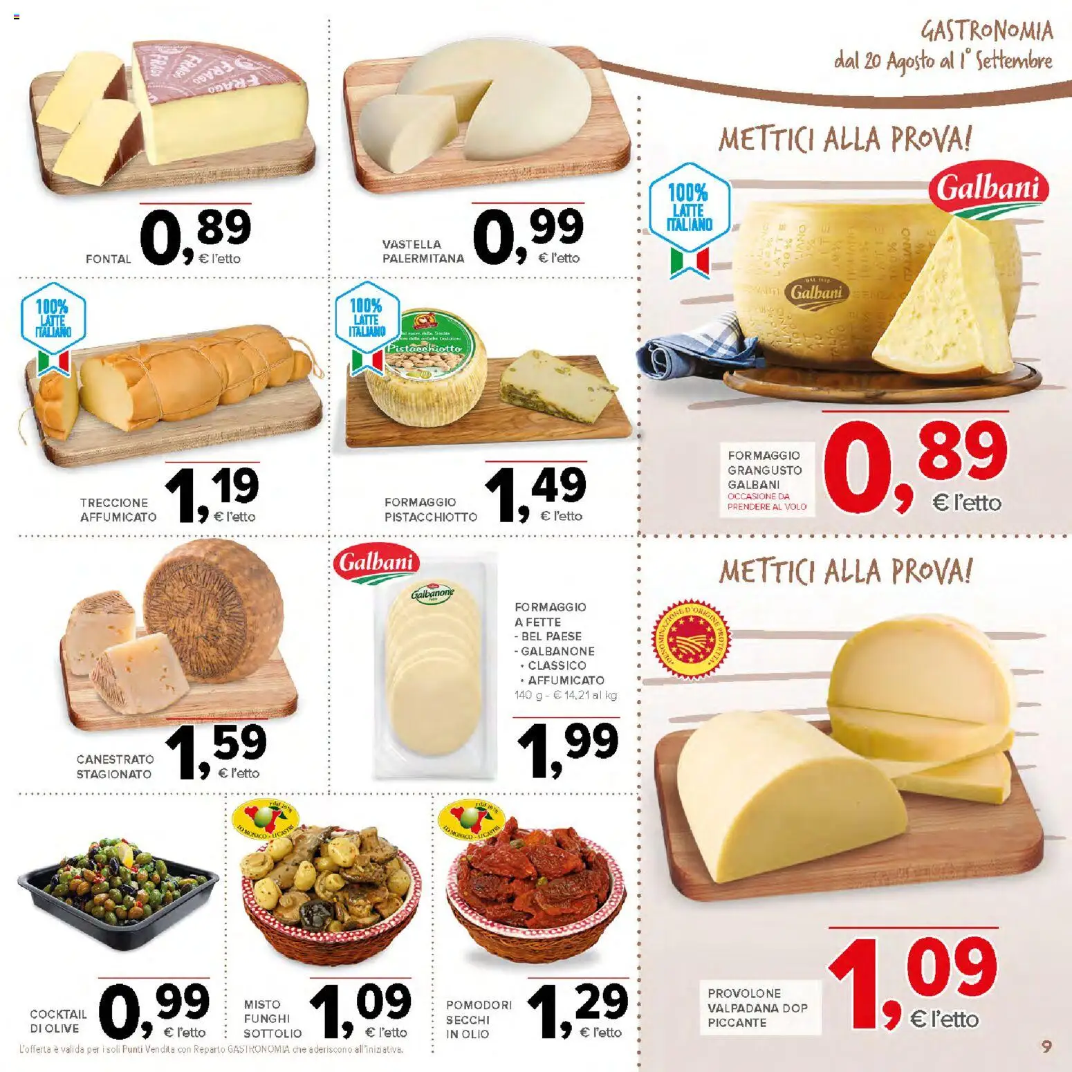 Volantino Todis del 20/08/2026 | Pagina: 9 | Prodotti: Olio, Pomodori, Funghi, Pomodori secchi