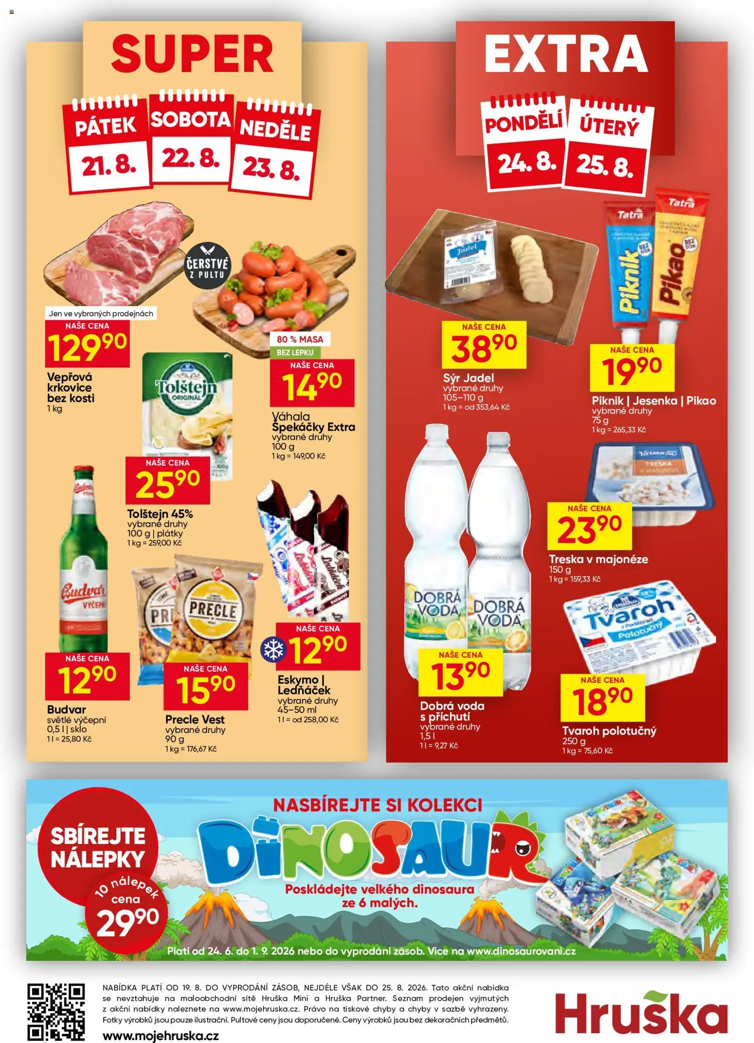 Hruška leták od 19.08.2026 | Strana: 12 | Produkty: Budvar, Treska, Tvaroh, Krkovice