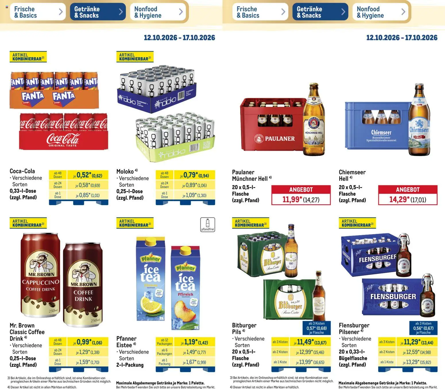 Metro Prospekt – gültig ab 12.10.2026 | Seite: 14 | Produkte: Cola, Pils, Flensburger, PC
