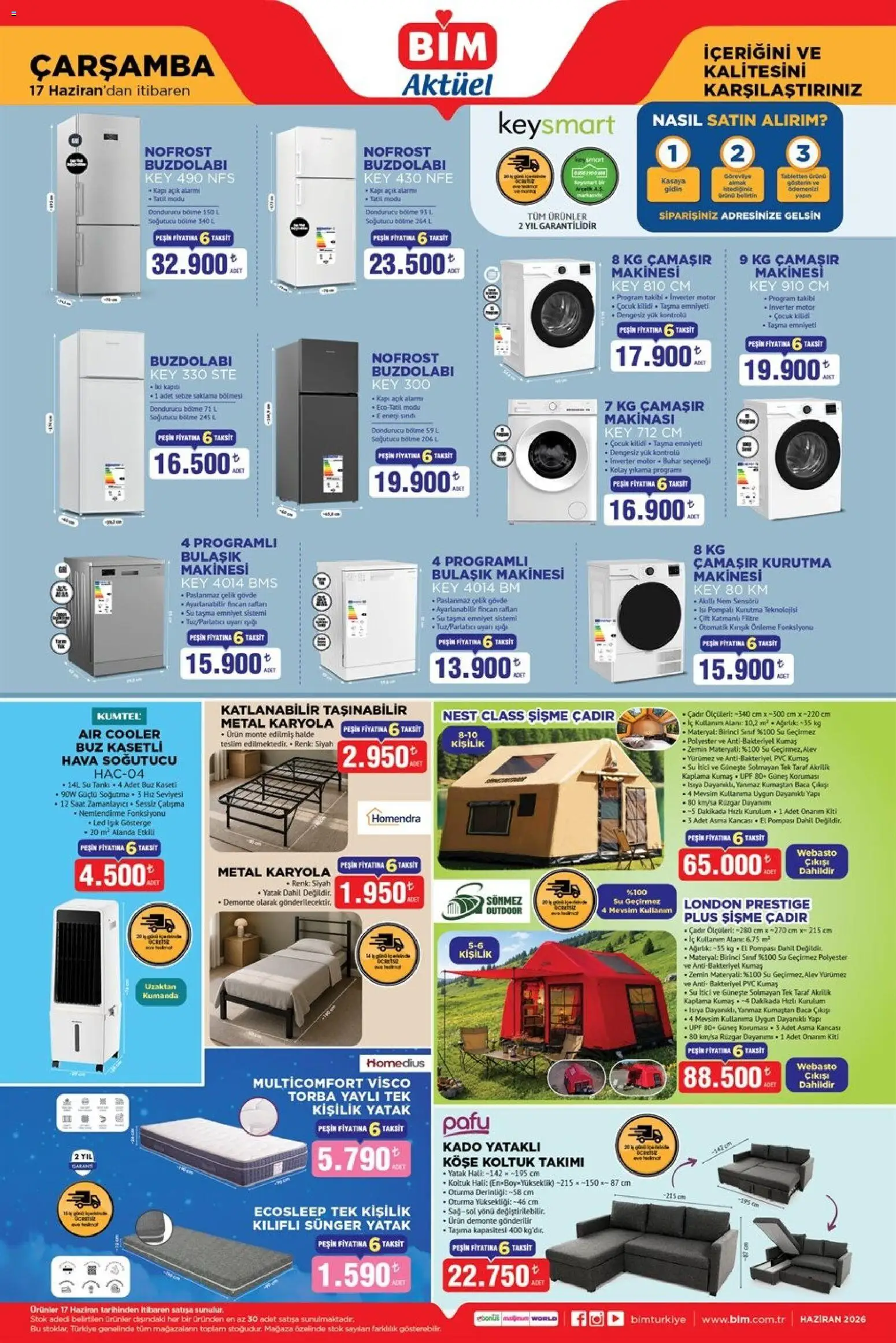 BİM - Katalog Çarşamba - 17.06.2026 tarihinden itibaren geçerlidir | Sayfa: 1 | Ürünler: Halı, Su, Bulaşık makinesi, Ağırlık