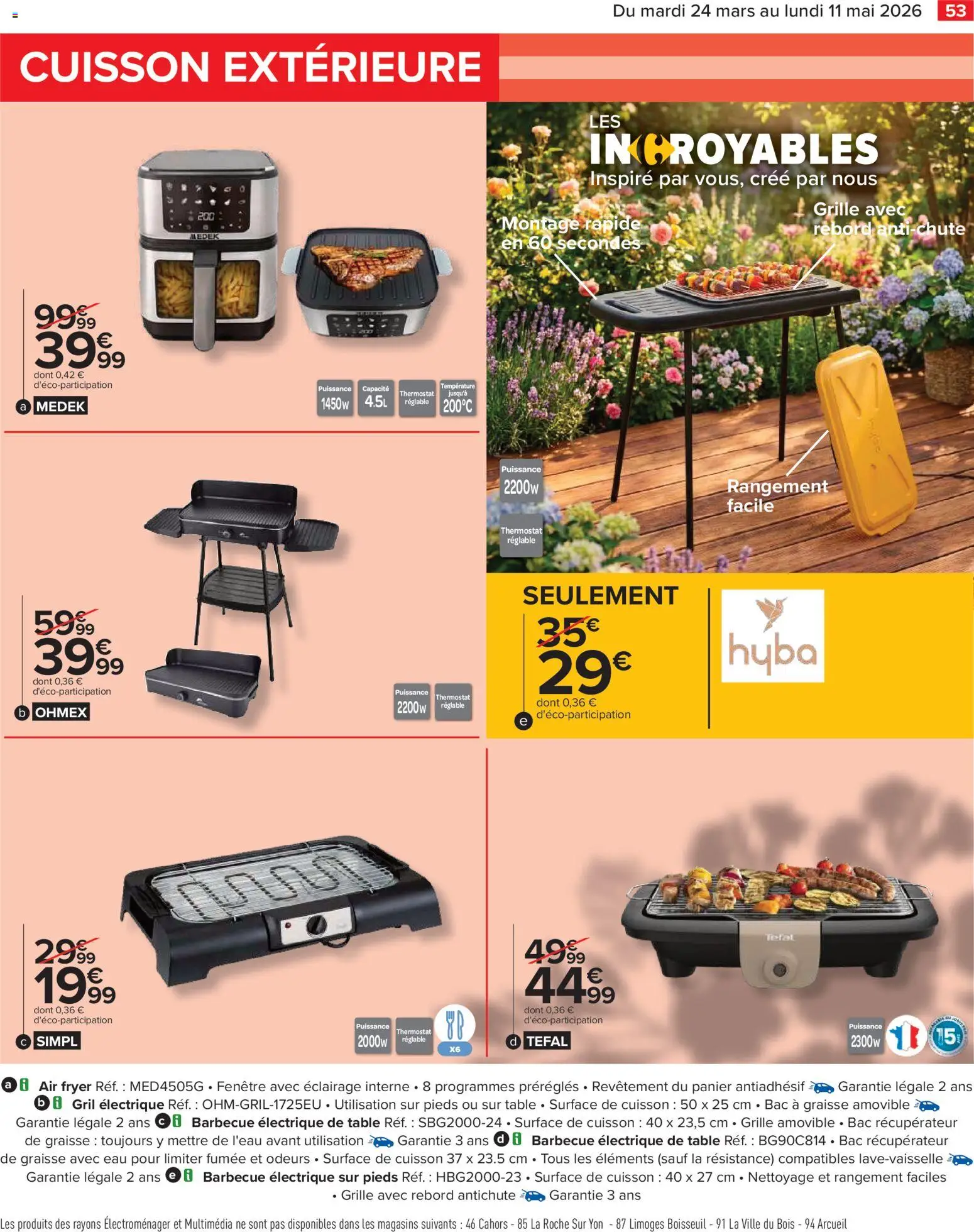 {H1} | Page: 53 | Produits: Air fryer, Table, Tefal, Panier