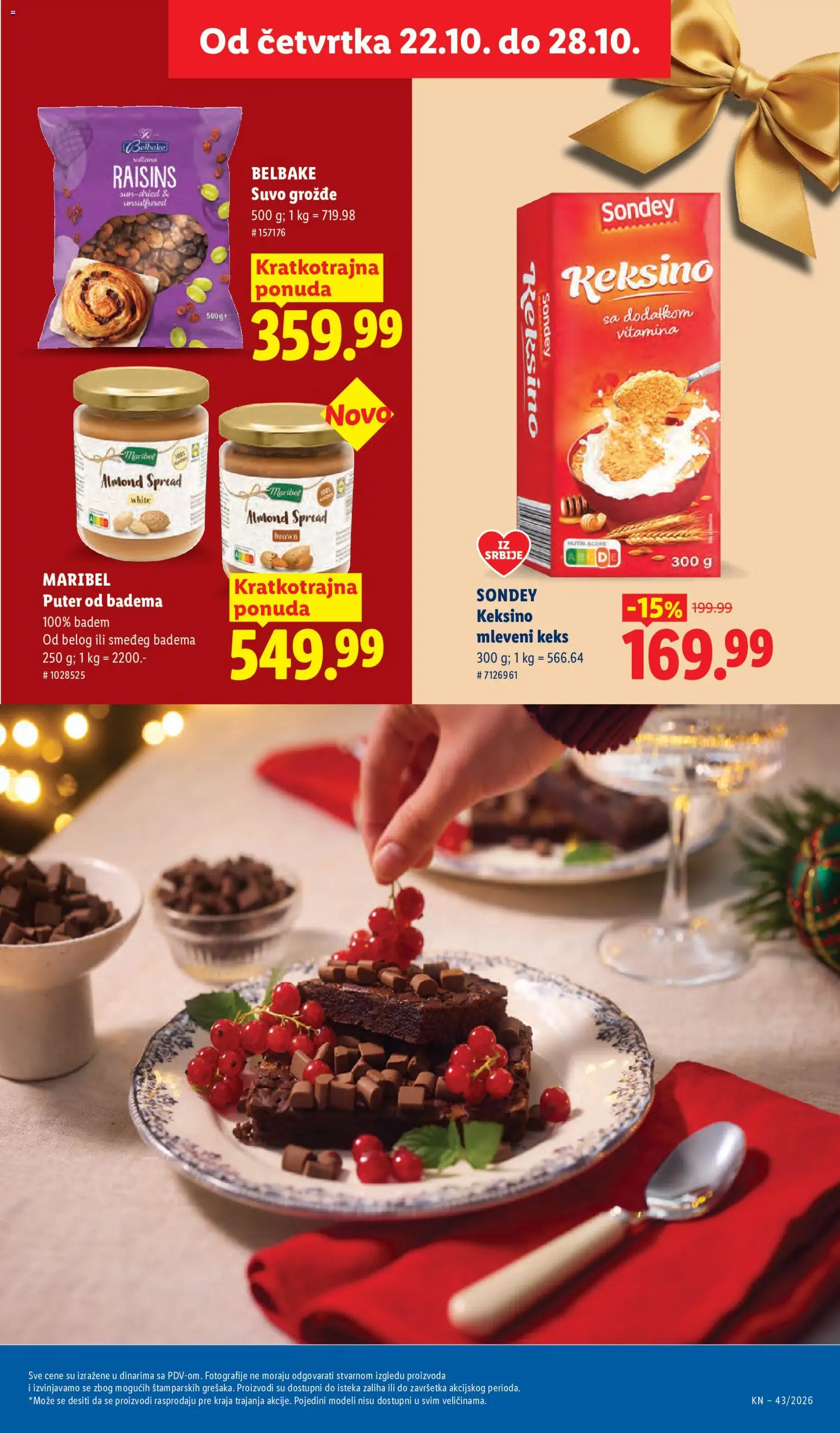 Lidl katalog - važi od 22.10.2026 | Strana: 57 | Proizvode: Mleveni keks, Keks, Badem, Suvo grožđe