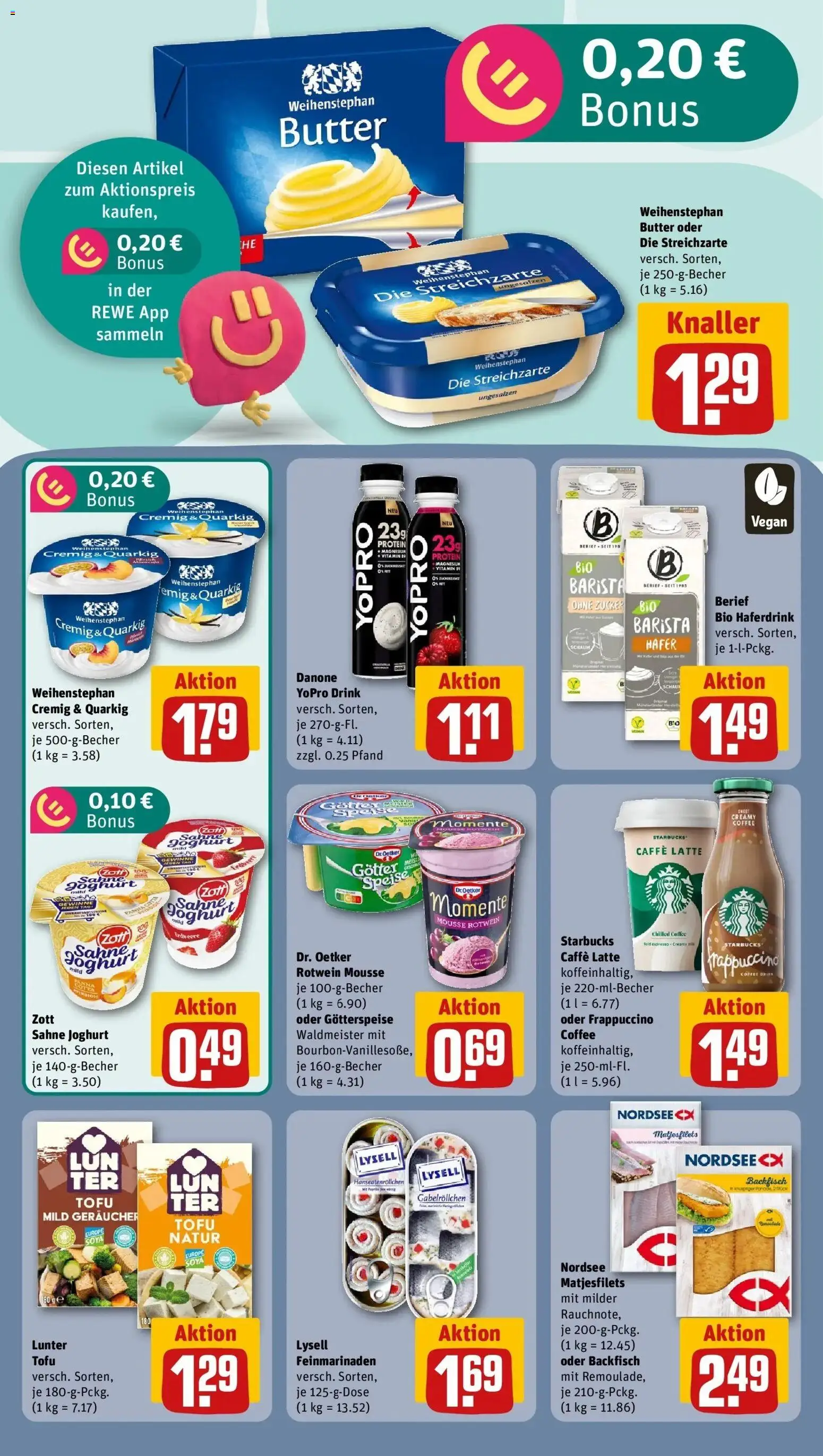 REWE Prospekt ab 03.08.2026 zum Blättern » Angebote | Seite: 13 | Produkte: Joghurt, Weihenstephan butter, Zucker, Sahne