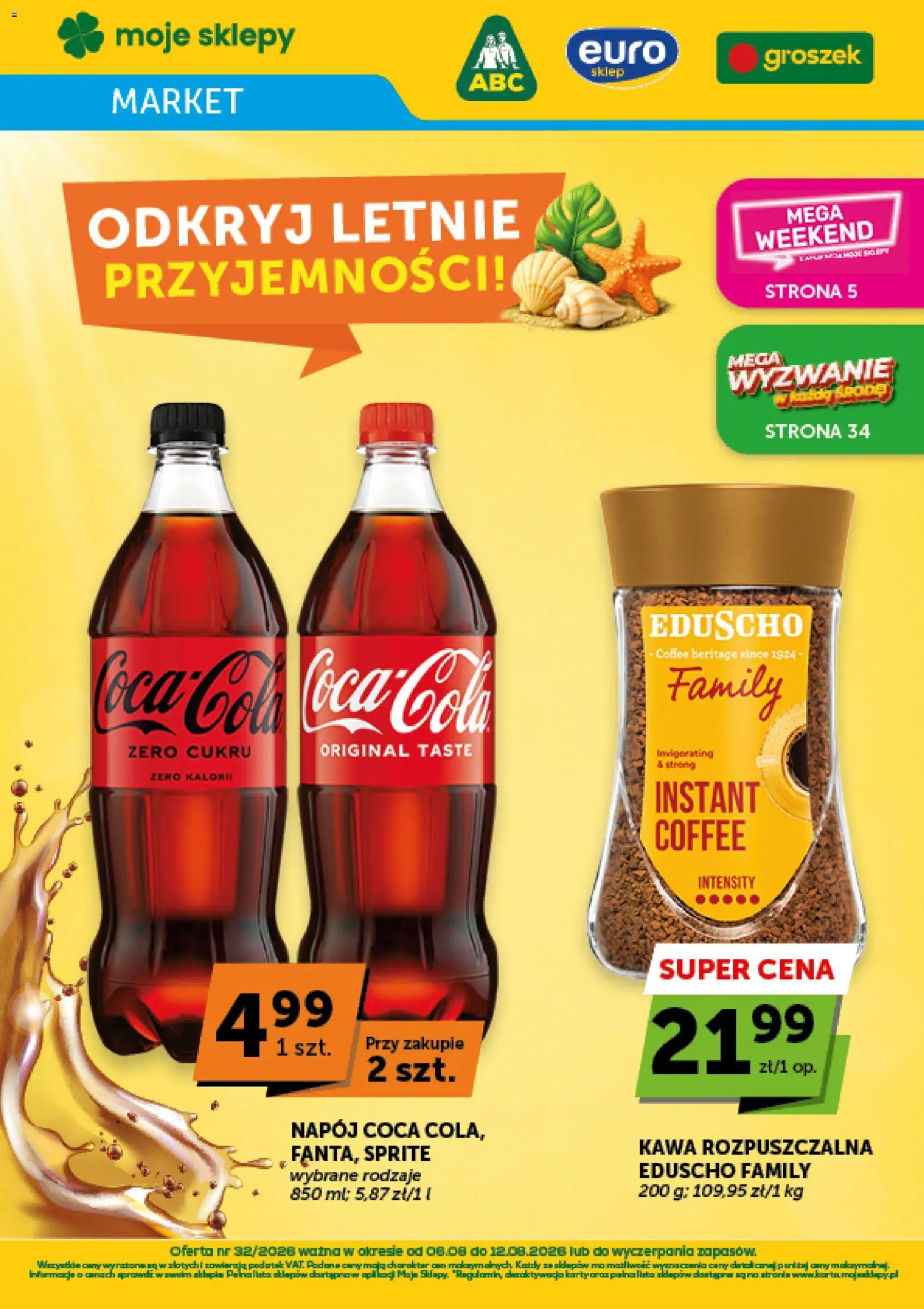 Groszek gazetka - Market od 06.08.2026 | Strona: 1 | Produkty: Groszek, Kawa rozpuszczalna, Sprite, Kawa