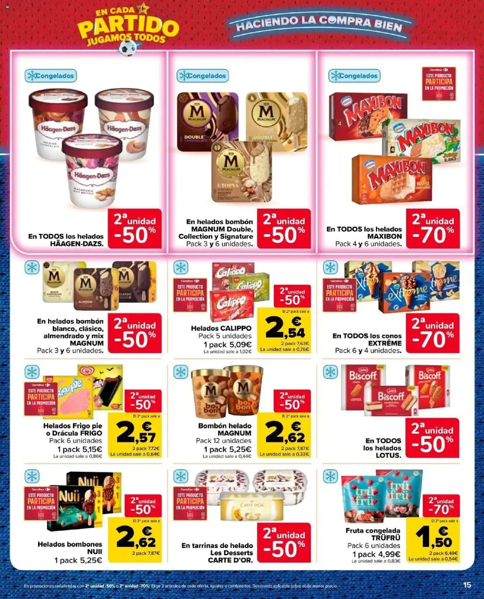 Carrefour Market -  unidad al -50 │ válido desde el 25/06/2026 | Página: 15 | Productos: Fruta, Helado, Fruta congelada, Magnum