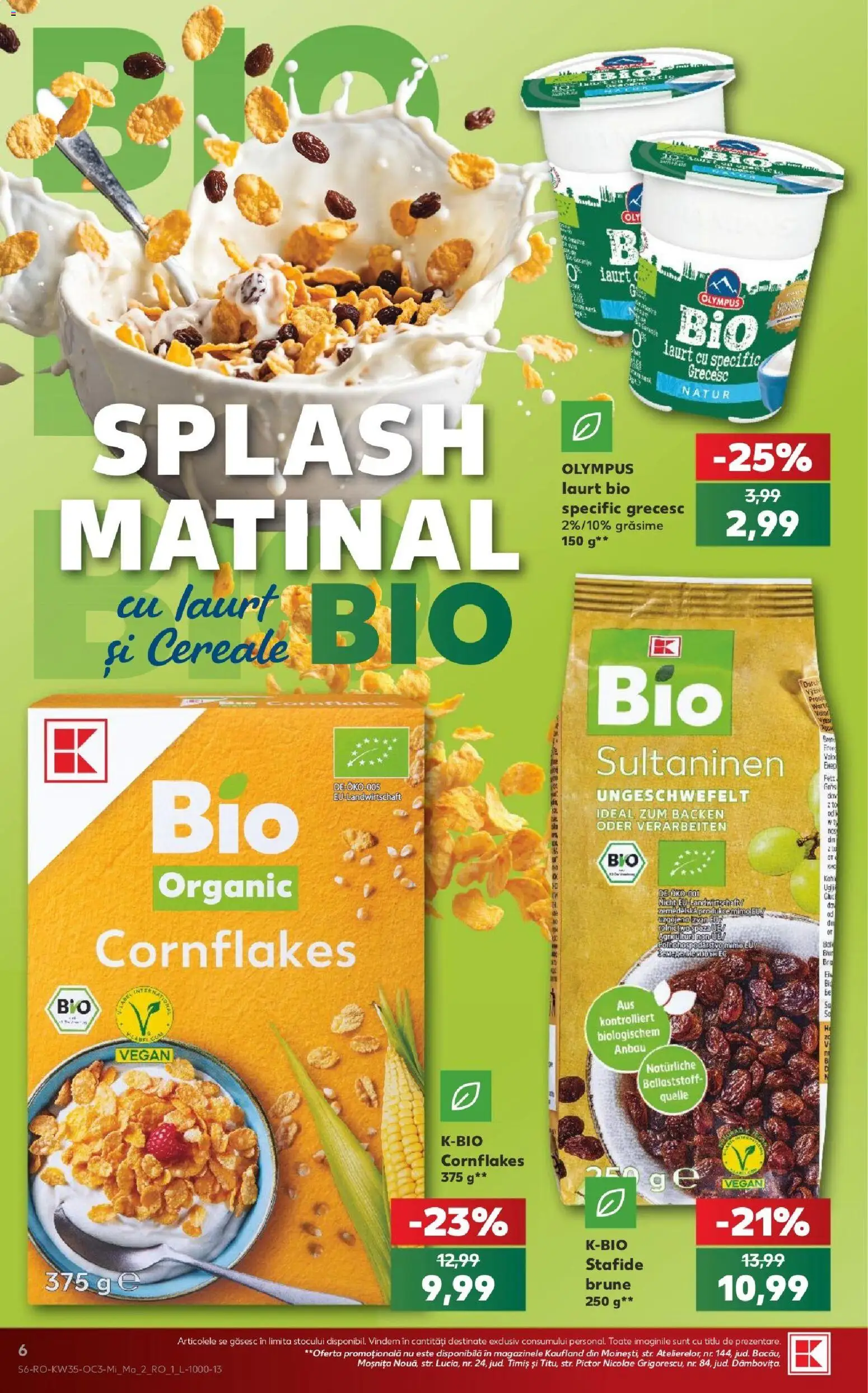 Noul catalog Kaufland – valabil de la 26.08.2026 | Pagină: 6 | Produse: Bio, Cereale, Stafide