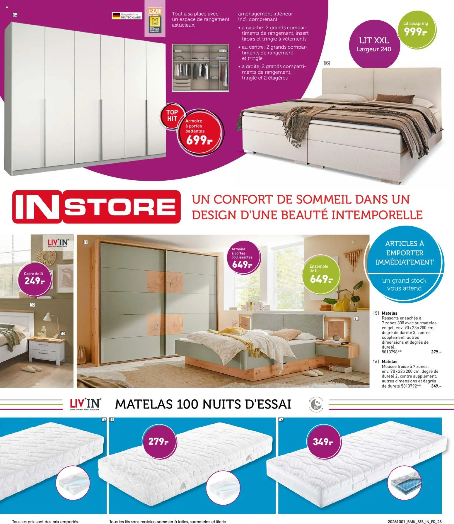 {H1} | Page: 23 | Produits: Matelas mousse, Mousse, Matelas, Vêtements