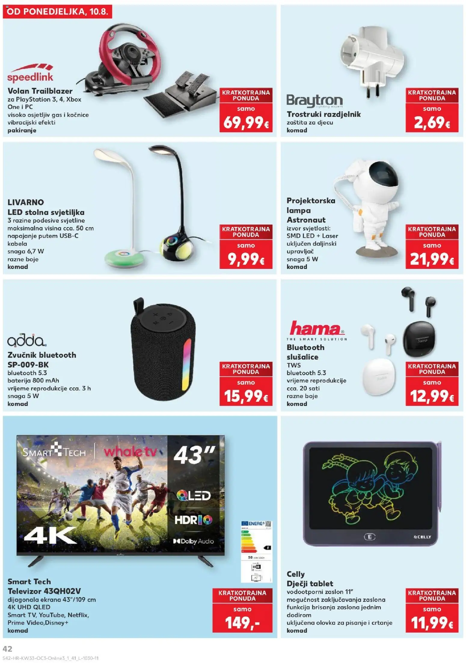 Kaufland katalog | vrijedi od 10.08.2026 | Stranica: 42 | Proizvodi: Svjetiljka, PC, Televizor, Playstation