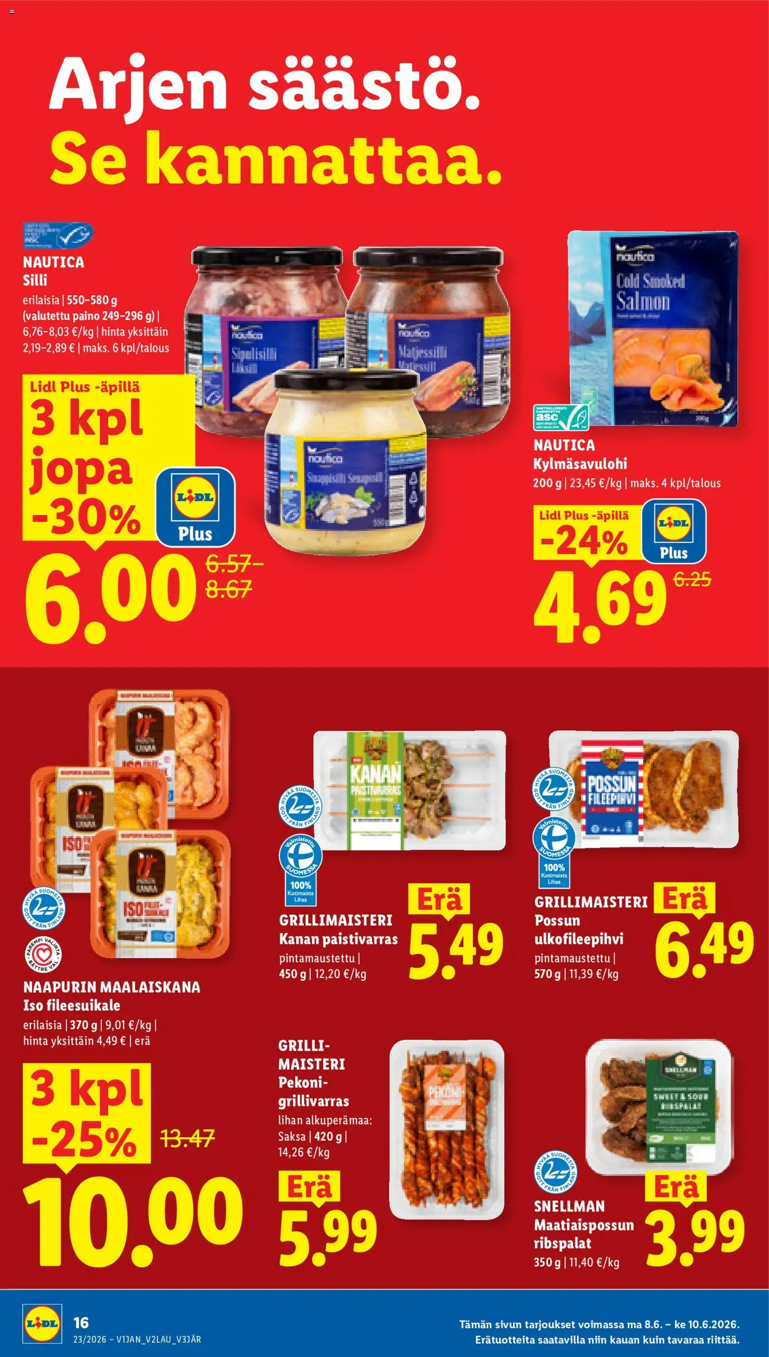 Lidl tarjoukset – voimassa 04.06.2026 alkaen | Sivu: 22 | Tuotteet: Grilli, Silli, Pekoni