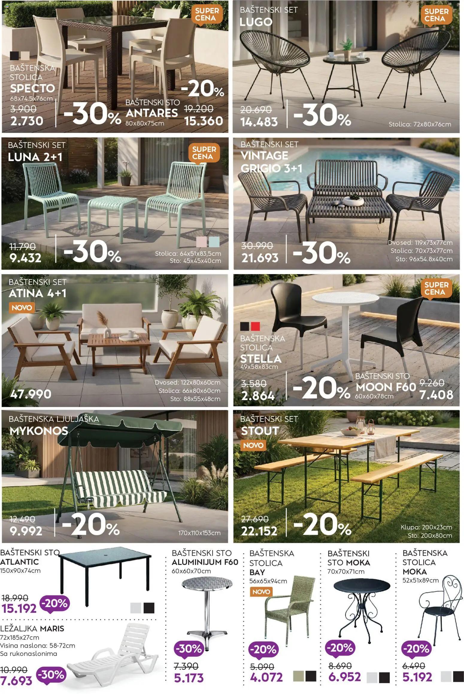 Matis katalog - važi od 01.07.2026 | Strana: 2 | Proizvode: Baštenski sto, Sto, Ljuljaška, Dvosed