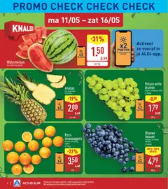 Aldi folder week 20 - Voorbeeld van een folder van Aldi, geldig van 11.05.2026 | Pagina: 2 | Producten: Sinaasappels, Ananas, Watermeloen, Druiven