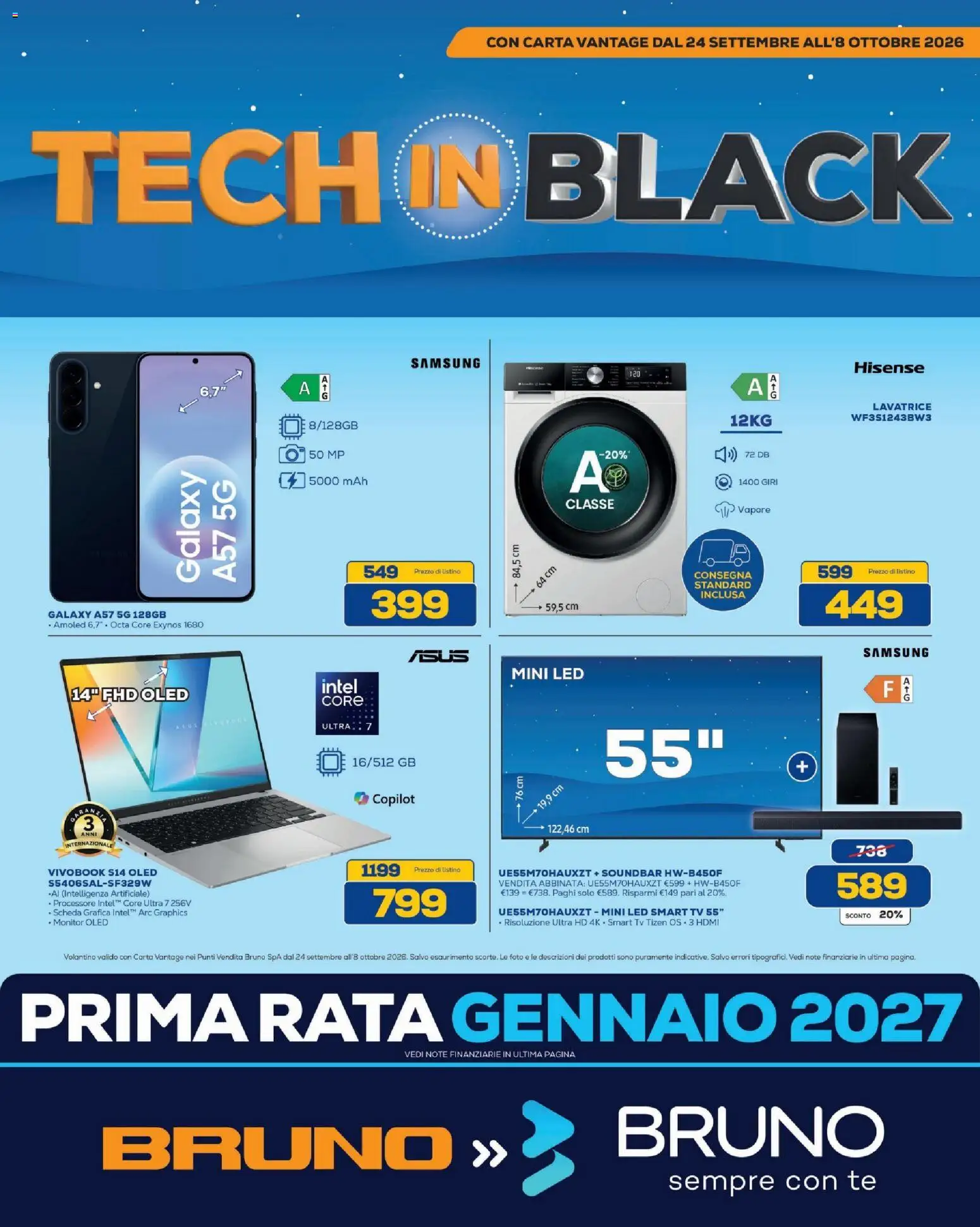 Volantino BRUNO del 24/09/2026 | Pagina: 1 | Prodotti: Monitor, Soundbar, TV, Samsung