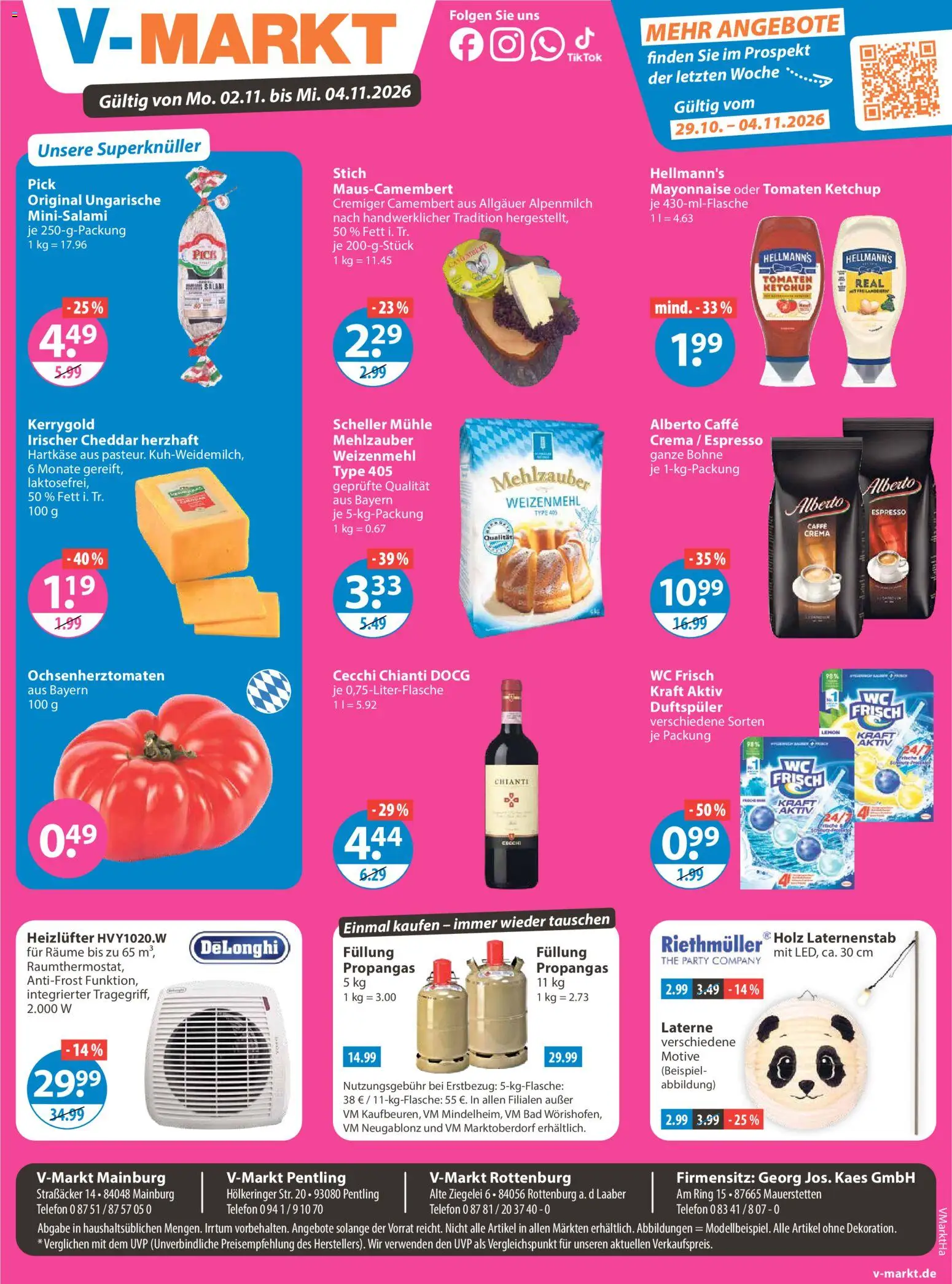 V-Markt Angebote – gültig ab 29.10.2026 | Seite: 23 | Produkte: Weizenmehl, Mayonnaise, Wc frisch, Telefon