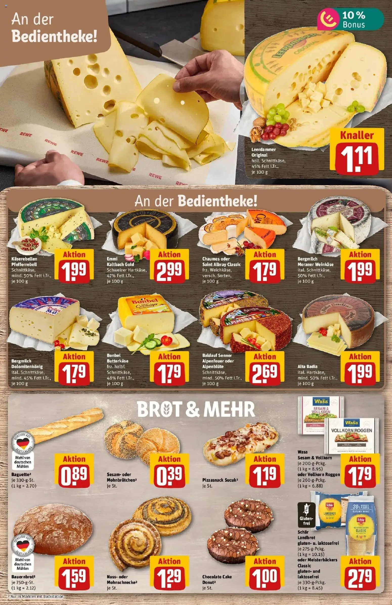 REWE Prospekt ab 31.08.2026 zum Blättern » Angebote | Seite: 11 | Produkte: Mehl, Leerdammer, Brot