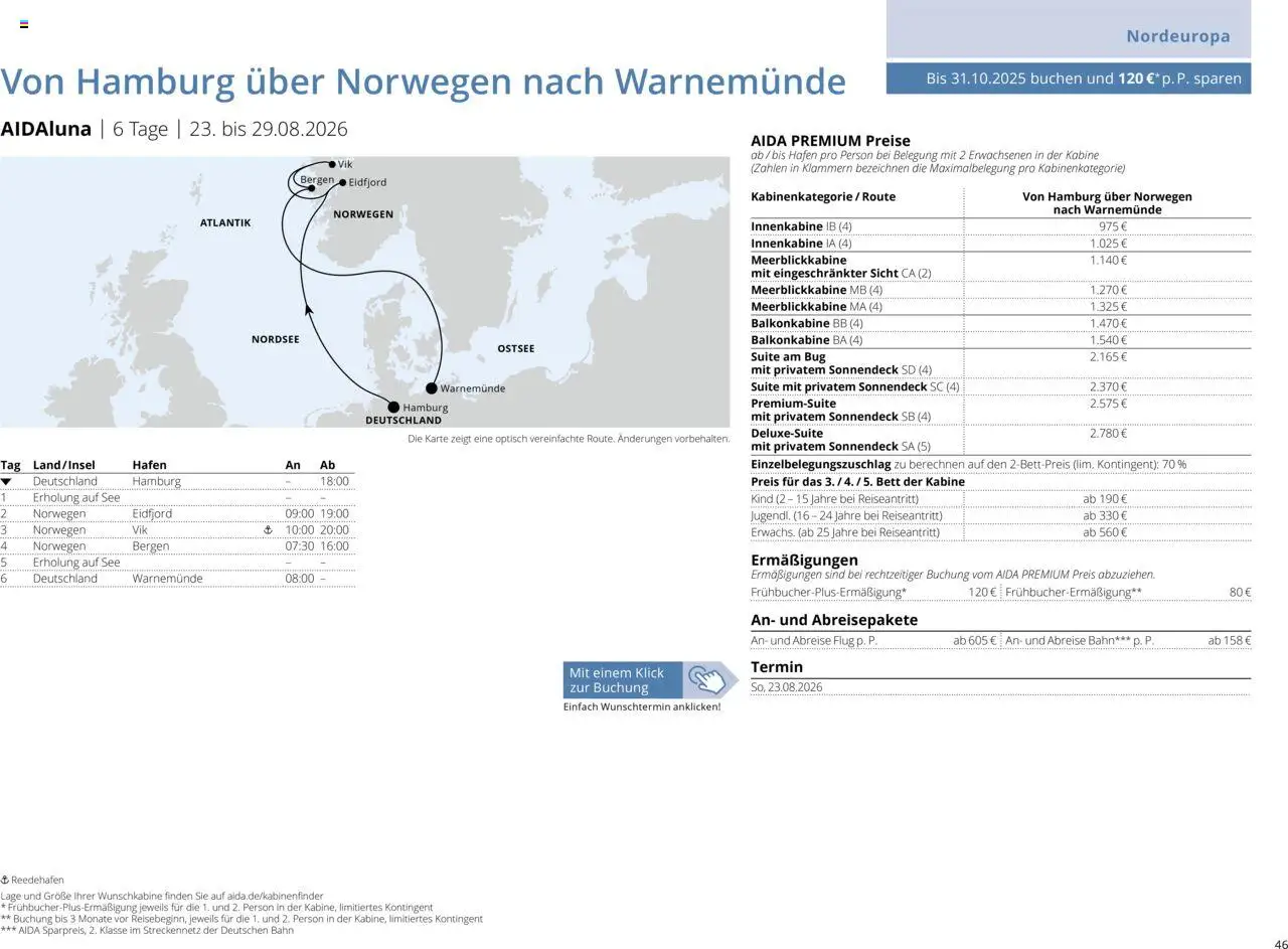 Aida Sommer 2026 – gültig ab 01.03.2026 | Seite: 46 | Produkte: Bett