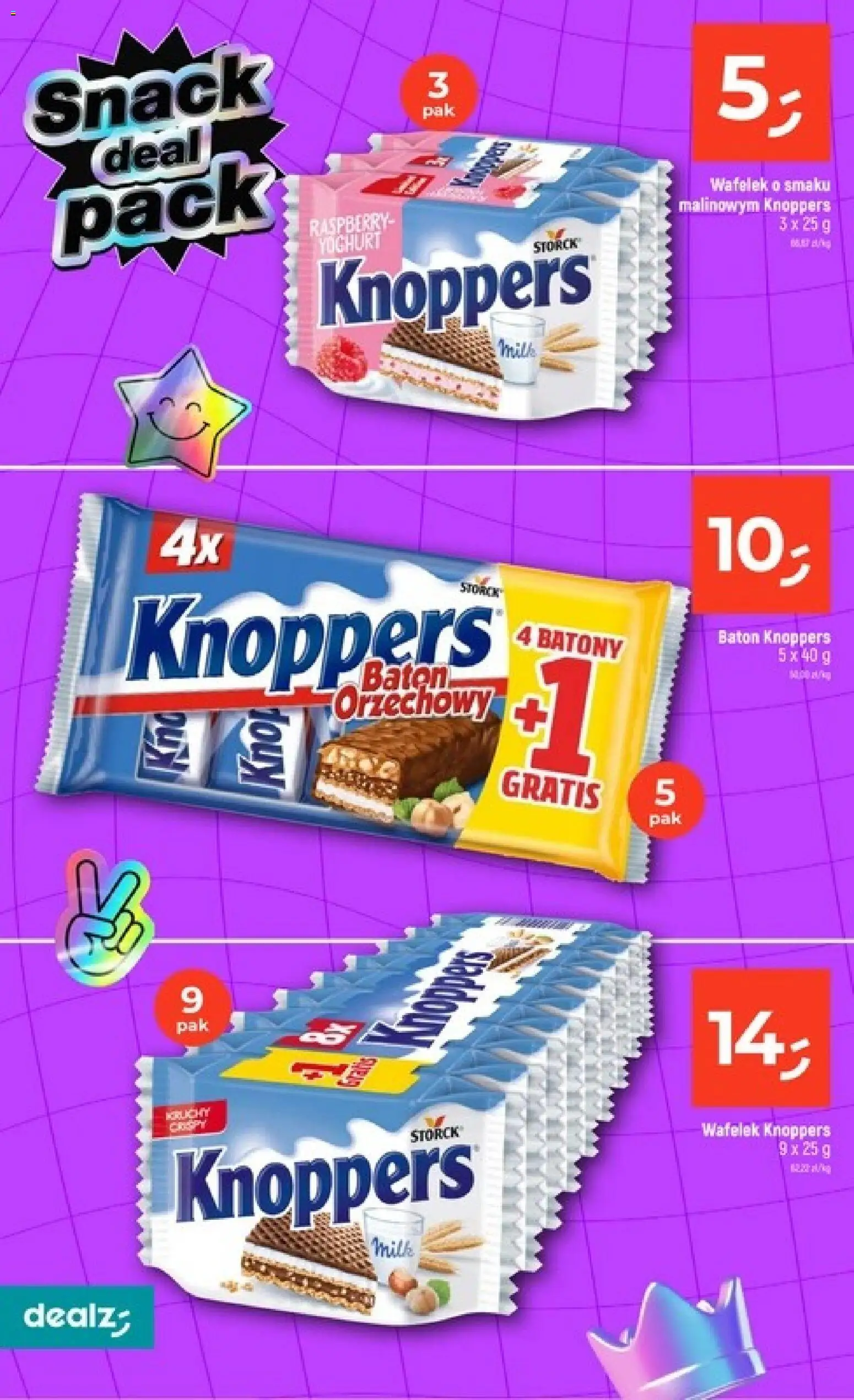 Dealz gazetka - Szkolne Mega Ceny od 06.08.2026 | Strona: 4 | Produkty: Knoppers, Baton