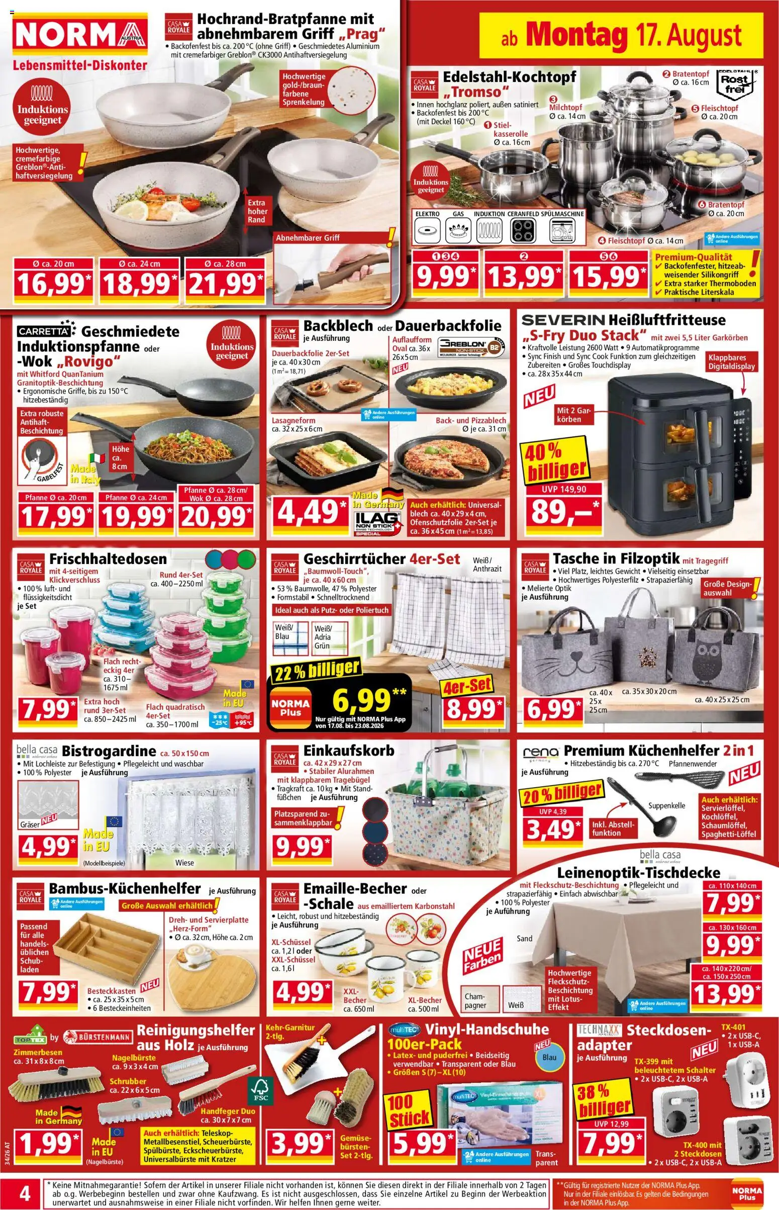Norma Flugblatt gültig ab 17.08.2026 | Seite: 4 | Produkte: Gemüse, Tasche, Gewicht, Lotus