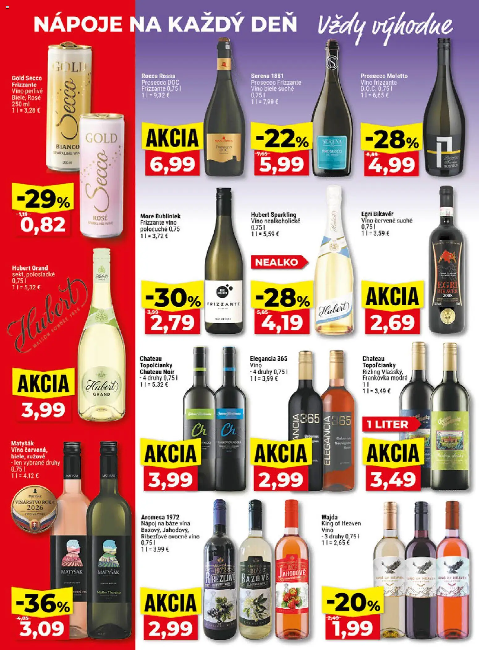 Nové Klas akcie – leták je platný od 12.10.2026 | Strana: 19 | Produkty: Víno, Nápoje, Secco Bianco, Nealkoholické víno