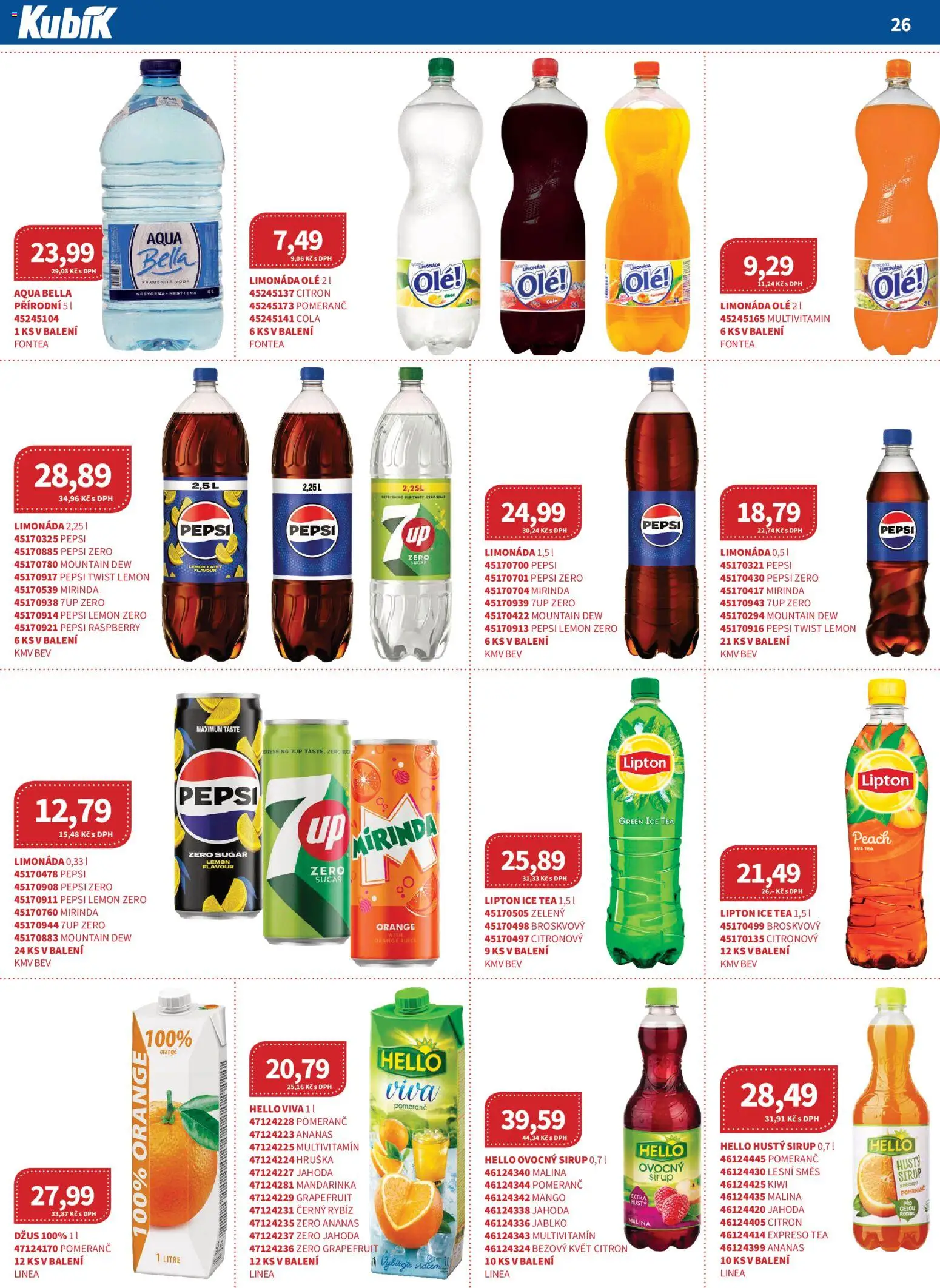 Kubík leták - Velkoobchod 08/2026 od 01.10.2026 | Strana: 26 | Produkty: Džus, Kiwi, Citron, Ovocný sirup