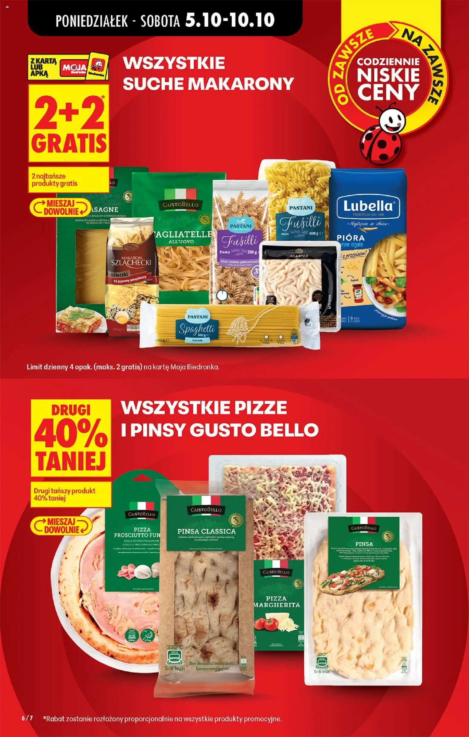 Biedronka Polsko leták - Codziennie niskie ceny od 05.10.2026 | Strana: 6 | Produkty: Pizza, Prosciutto, Pinsa, Makarony