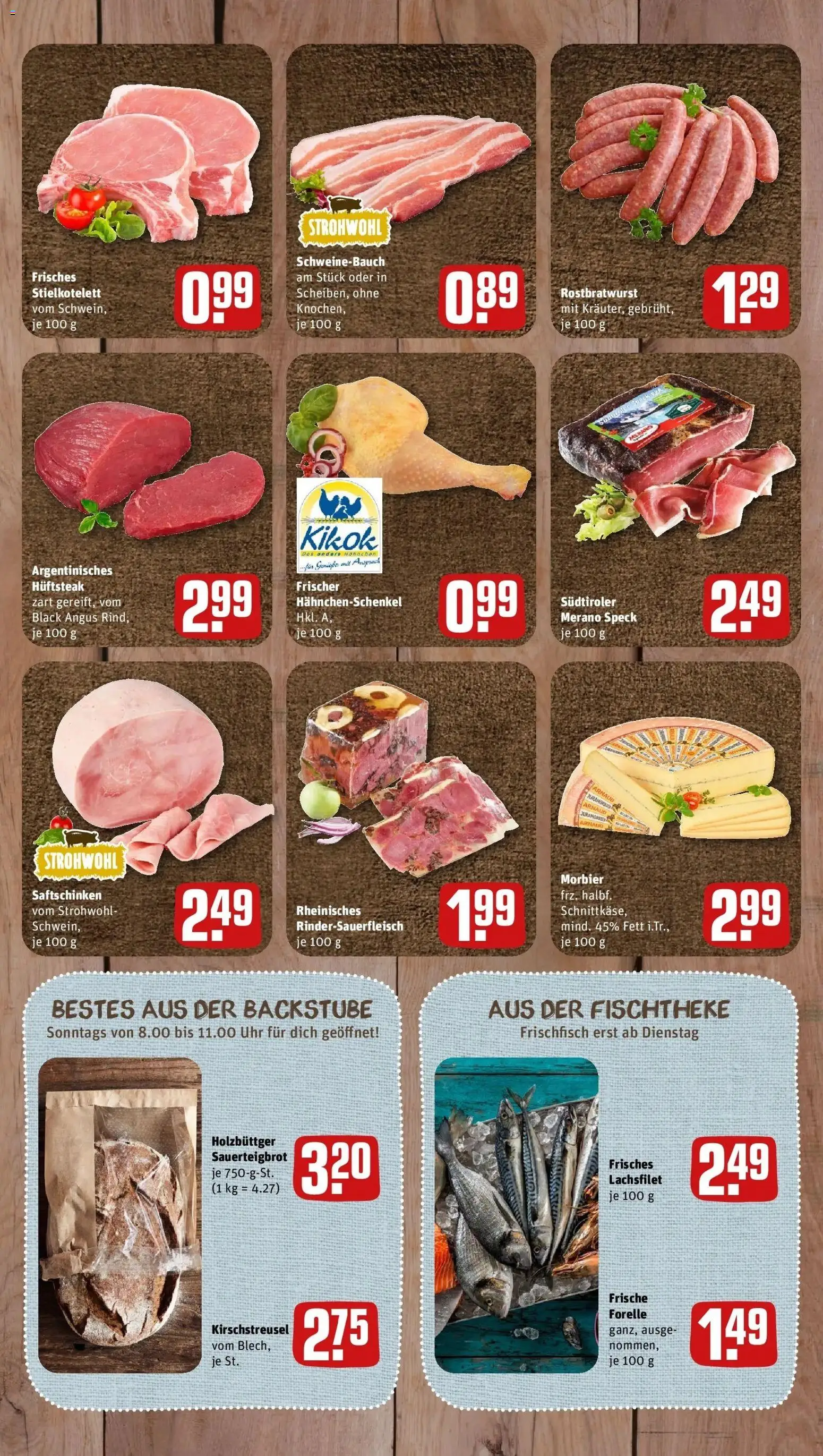REWE Prospekt ab 24.08.2026 zum Blättern » Angebote | Seite: 7 | Produkte: Hahnchenschenkel, Schweinebauch, Uhr