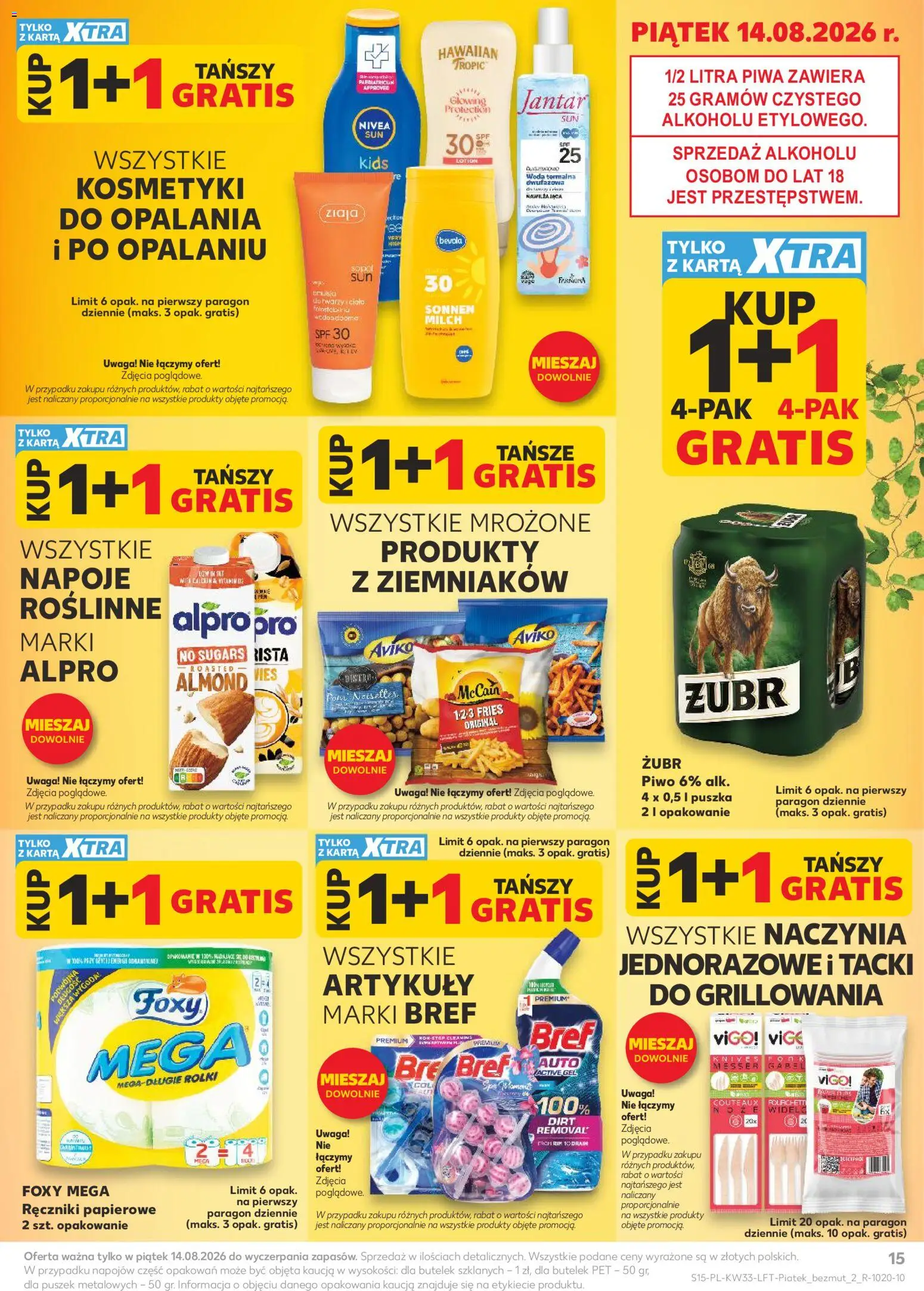 Kaufland gazetka od 12.08.2026 | Strona: 15 | Produkty: Alpro, Jantar, Naczynia, Naczynia jednorazowe