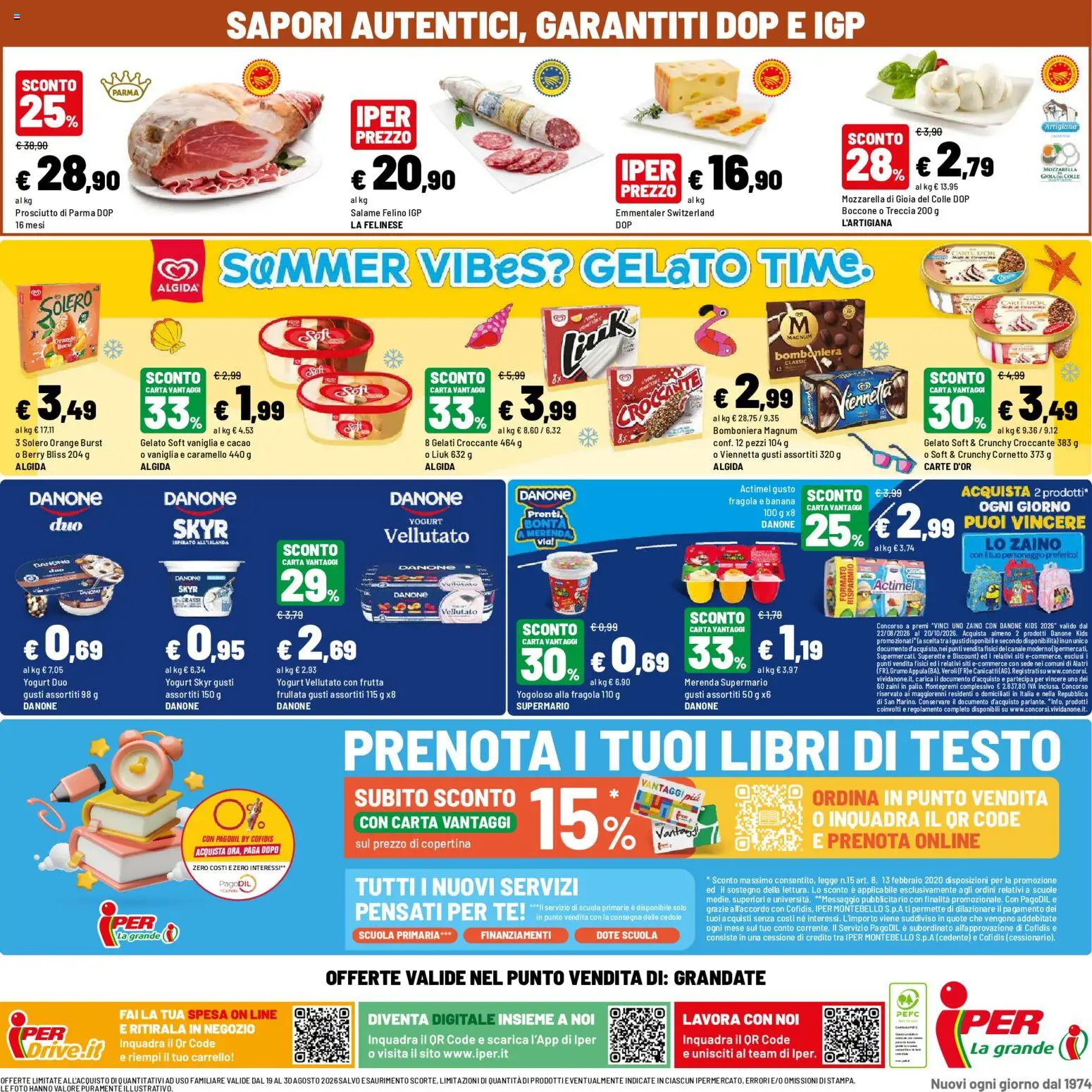 Volantino Iper del 19/08/2026 | Pagina: 40 | Prodotti: Prosciutto di Parma, Salame, Carrello, Cacao
