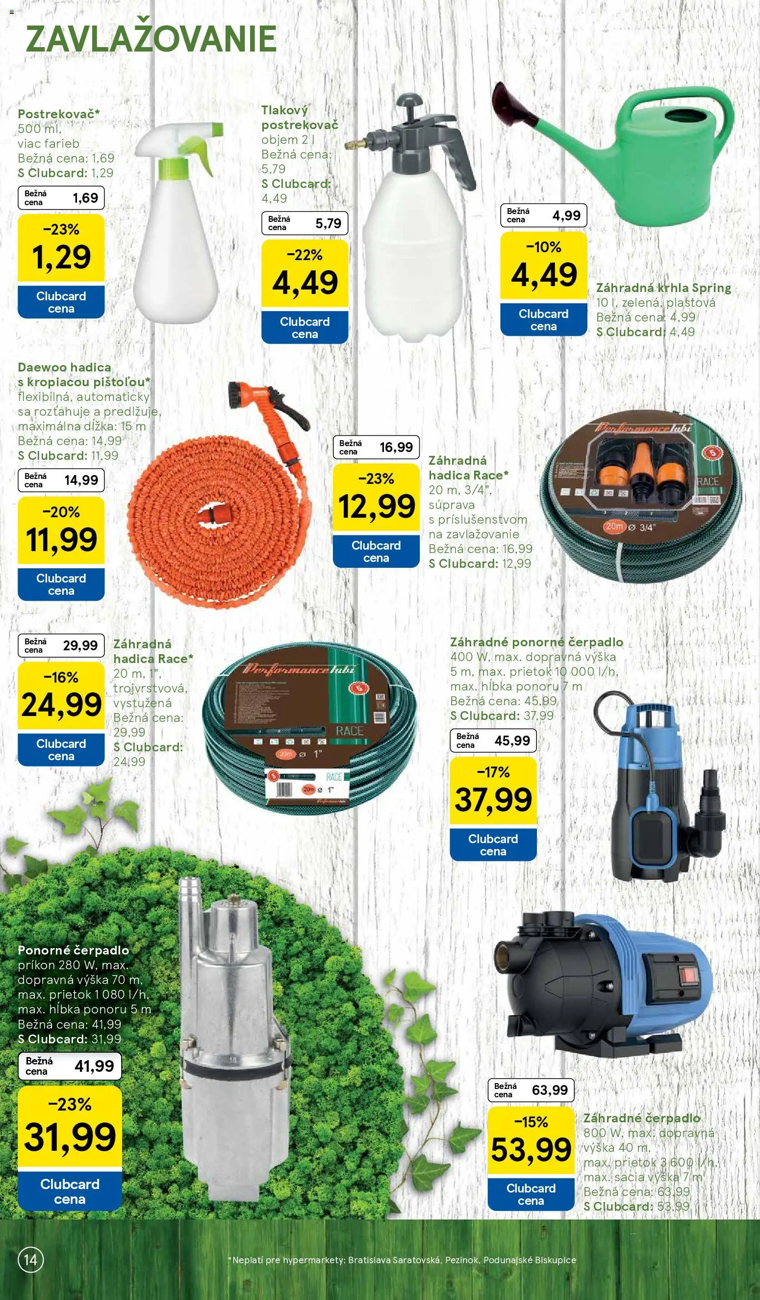 Nové Tesco akcie – leták je platný od 03.03.2026 | Strana: 14 | Produkty: Ponorné čerpadlo, Čerpadlo