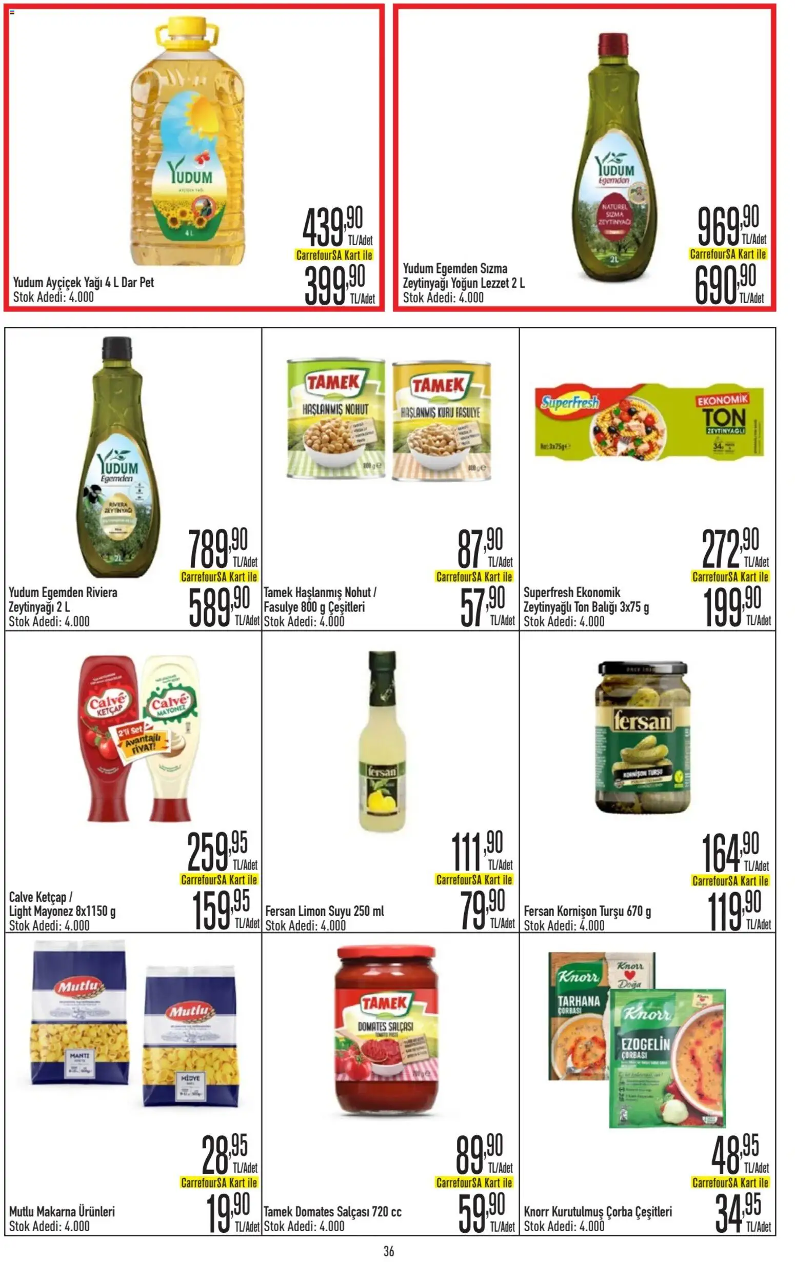 CarrefourSA Katalog - 01.06.2026 tarihinden itibaren geçerlidir | Sayfa: 36 | Ürünler: Fasulye, Domates, Limon, Ton balığı