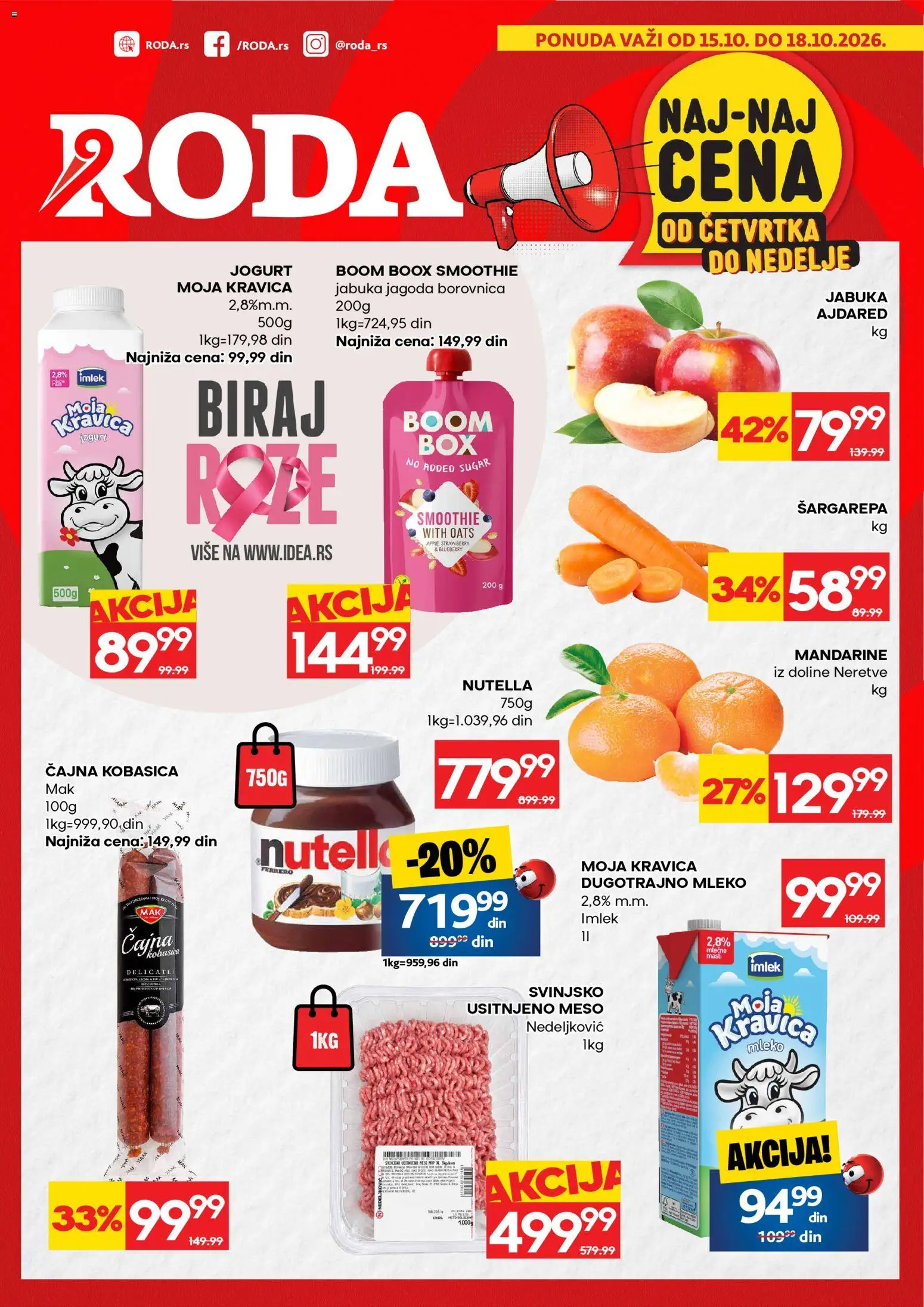 Roda katalog - važi od 15.10.2026 | Strana: 1 | Proizvode: Mast, Borovnica, Moja kravica, Nutella