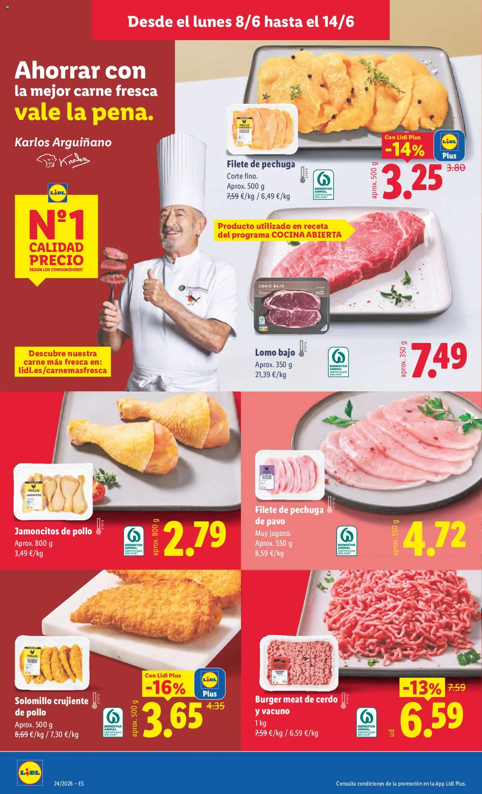 Lidl folleto Baleares │ válido desde el 08.06.2026 | Página: 4 | Productos: Cerdo, Cocina, Filete