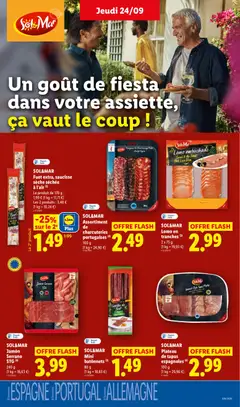 LIDL - Prévisualisation de Fuet extra, saucisse sèche séchée à l'air, Le produit de 170 g : 1,99 € (1 kg = 11,71 €), Les 2 produits : 3,48 € (1 kg = 10,24 €) valide à partir de 24/09/2026 | Page: 21