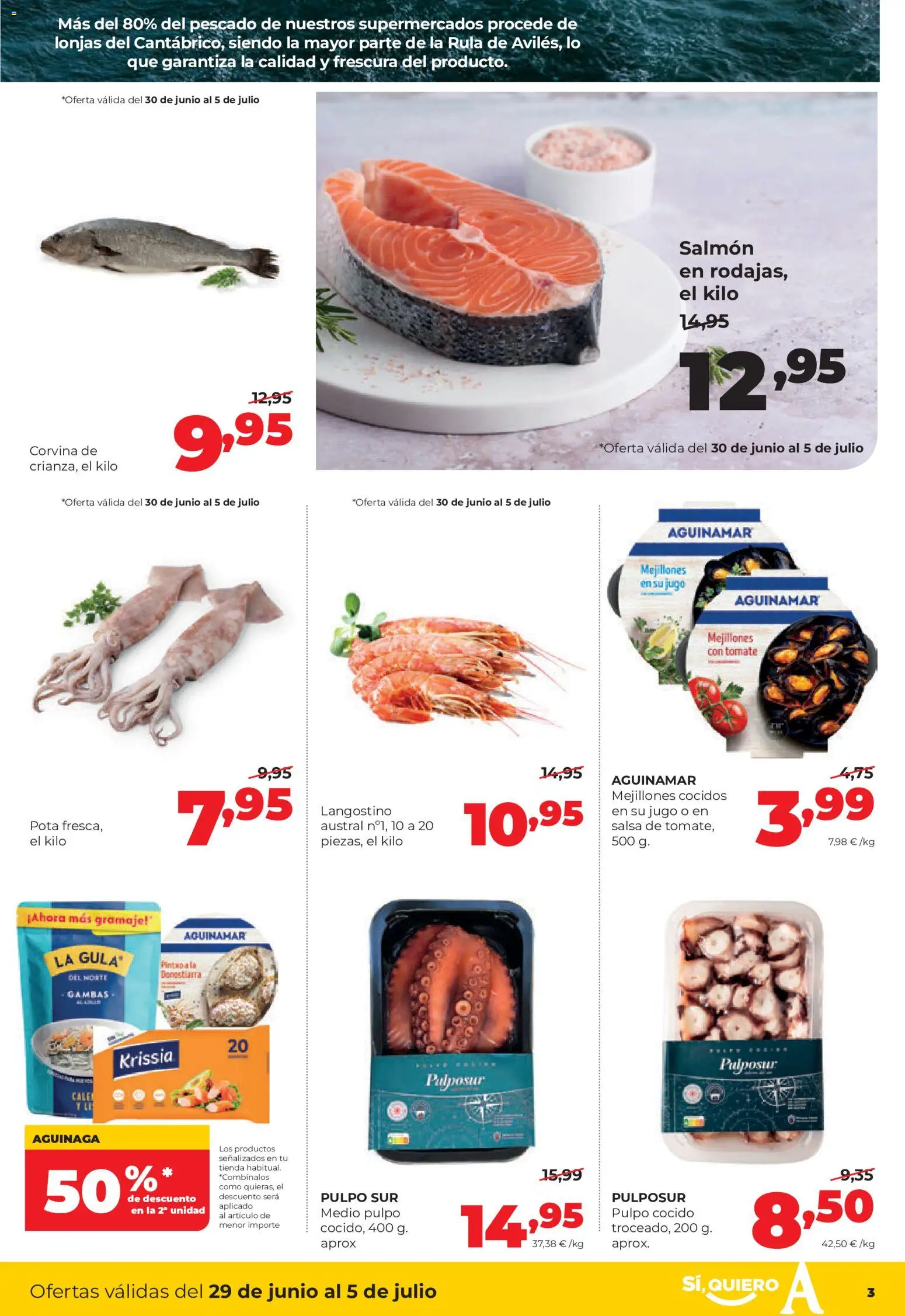 Alimerka folleto Castilla y León │ válido desde el 29/06/2026 | Página: 3 | Productos: Jugo, Pescado, Langostino
