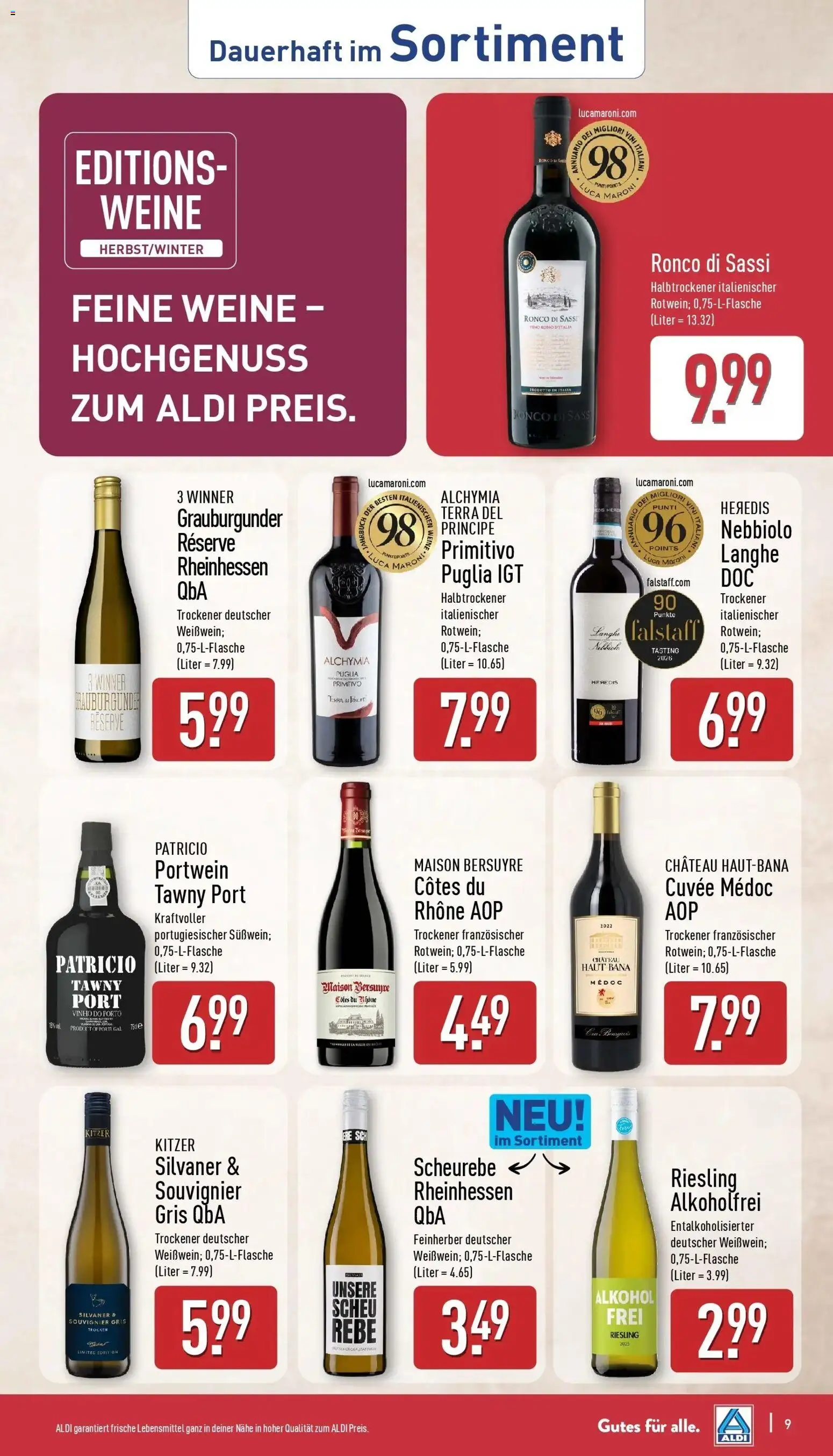 Aldi Aktueller Prospekt (ab 19.10.2026) » Angebote Online | Seite: 9 | Produkte: Alkohol