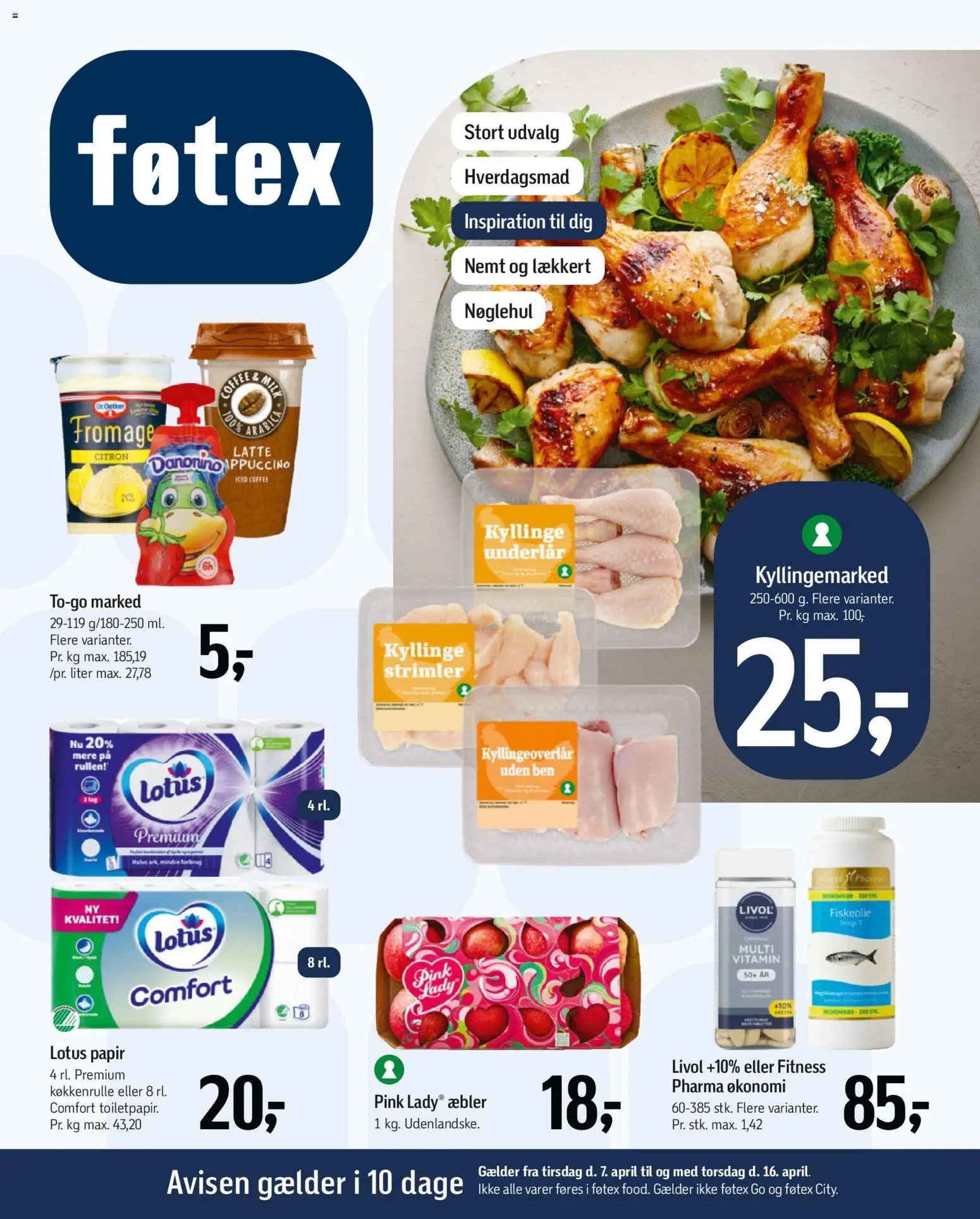 Føtex tilbudsavis – gyldig fra 07/04/2026 | Side: 1 | Produkter: Æbler, Fiskeolie