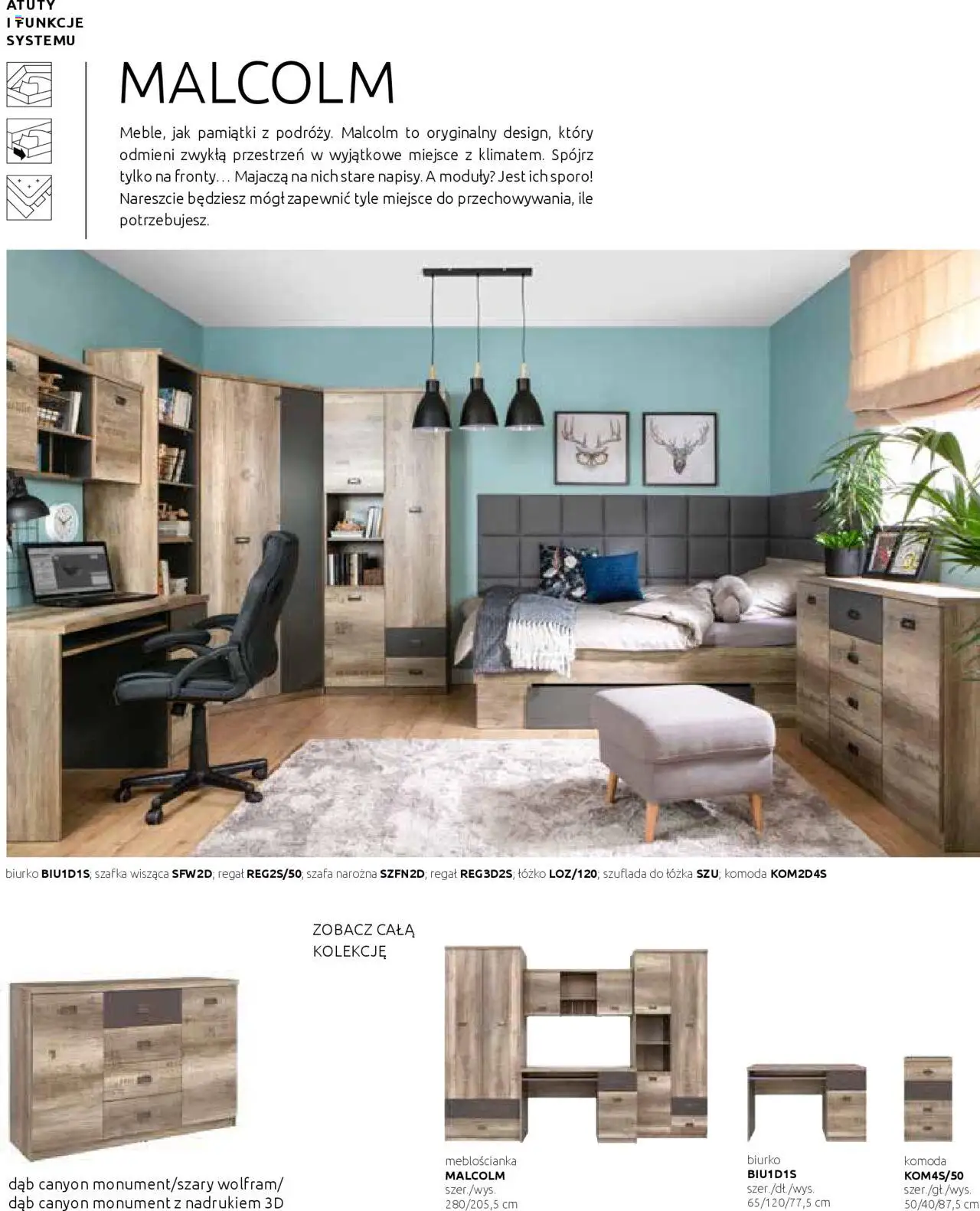 Black Red White Gazetka - Katalog rodzinnych wnętrz od 24.05.2024 | Strona: 120 | Produkty: Łóżko, Komoda, Szafa Narożna, Regał