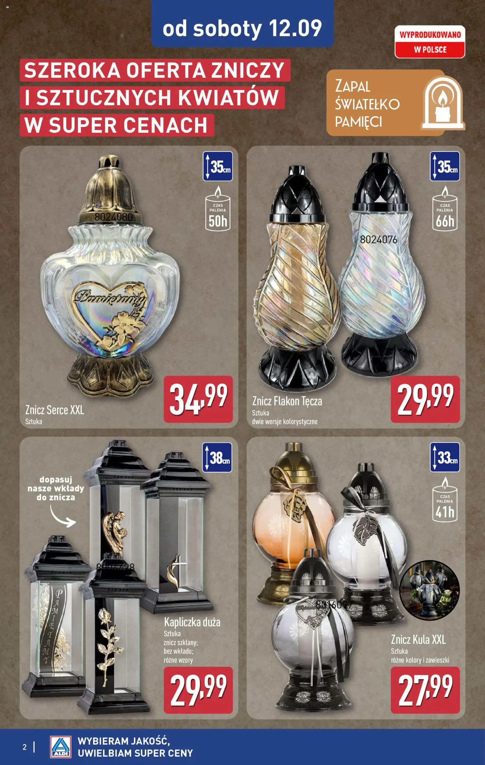 Aldi gazetka - Szeroka oferta zniczy w super cenach od 12.09.2026 | Strona: 2